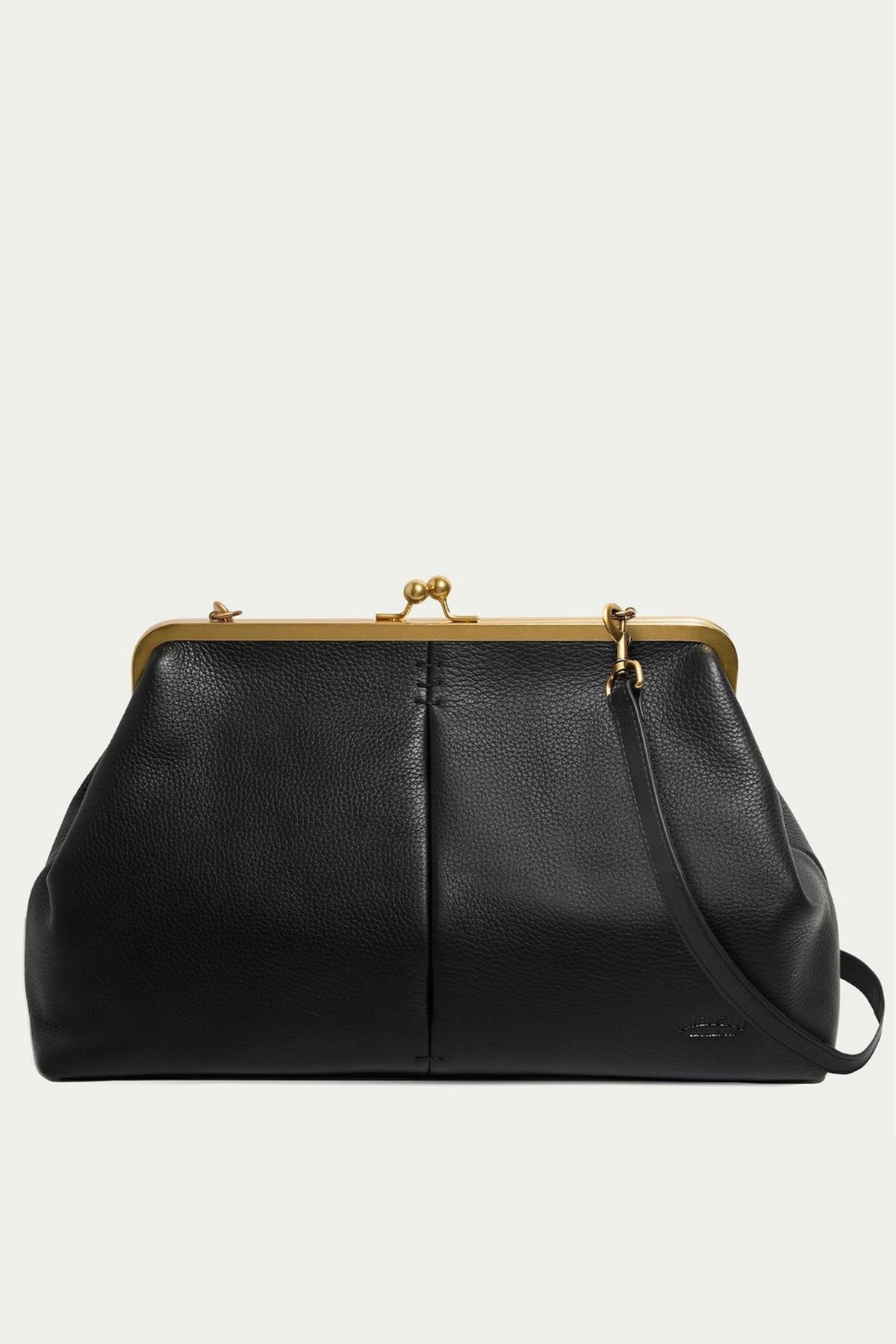 Grace Black Leather Oversized Clutch