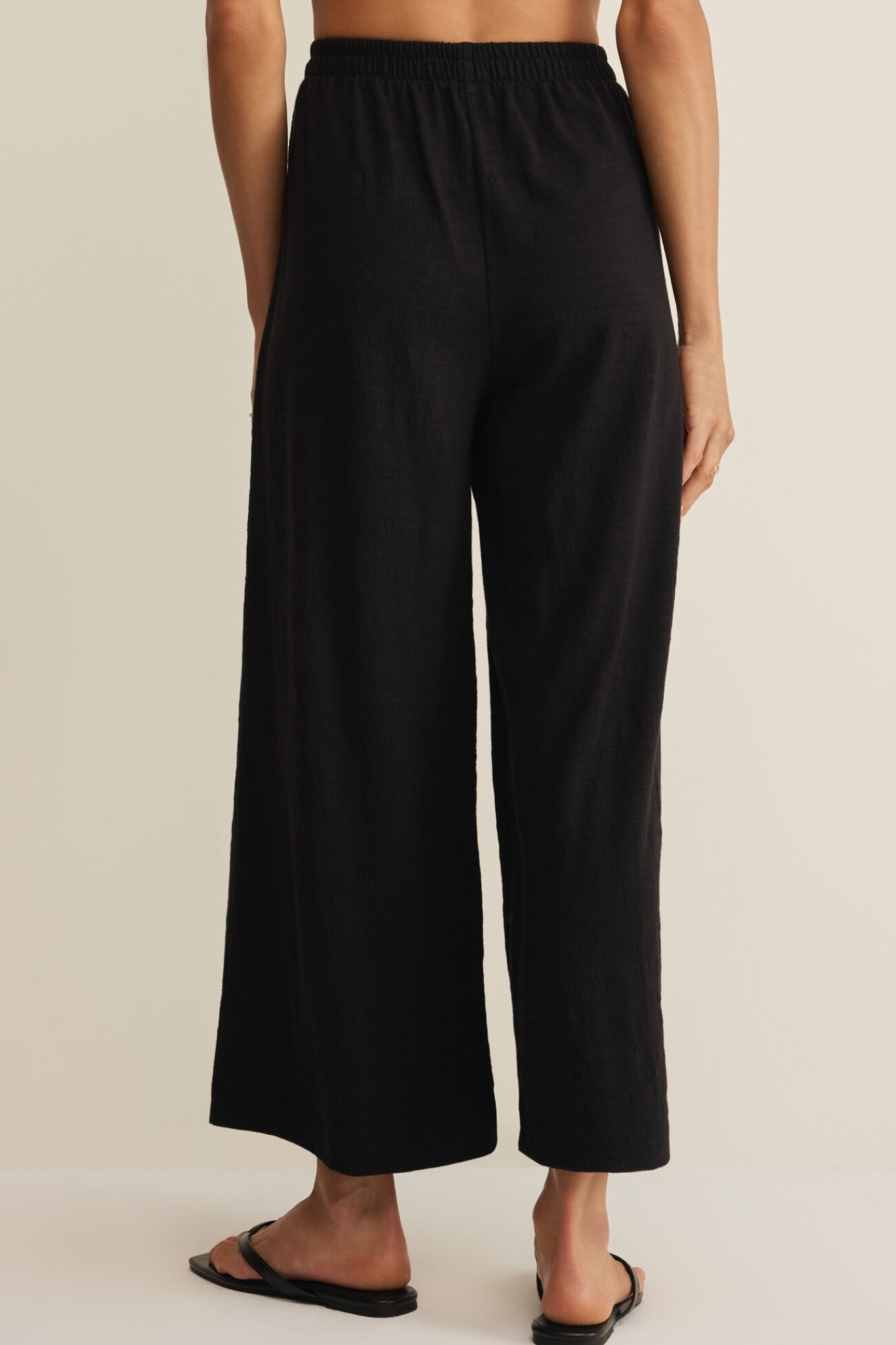 Scout Black Textured Slub Pant