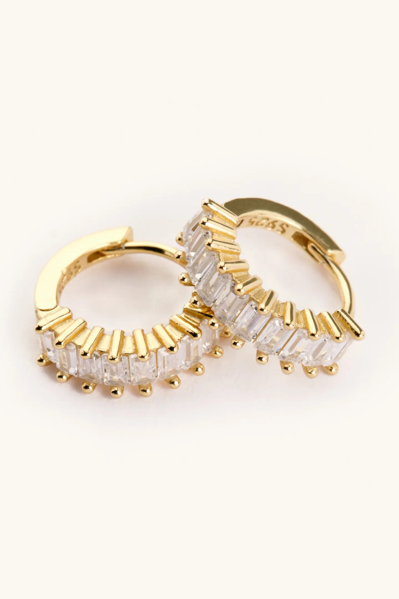 Esther Diamond Small Gold Huggies