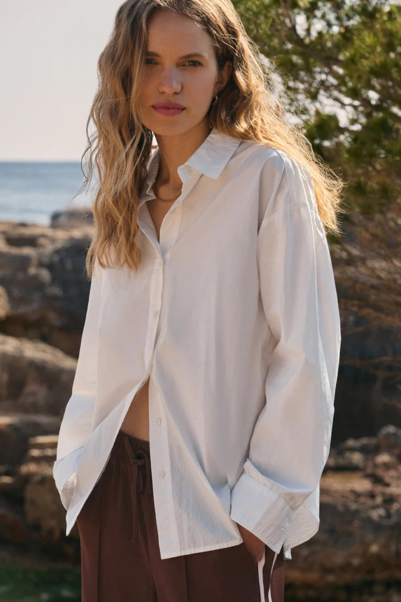 Elevated White Button Up
