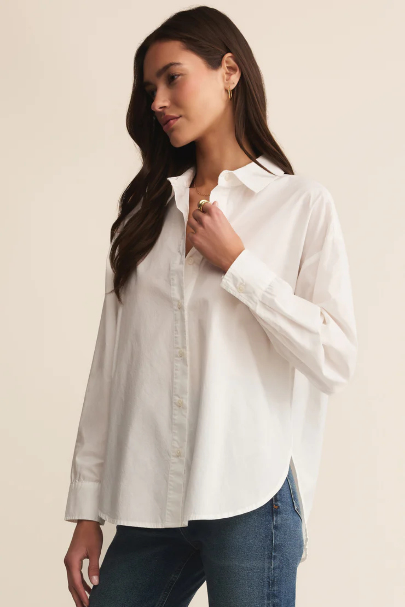 Elevated White Button Up