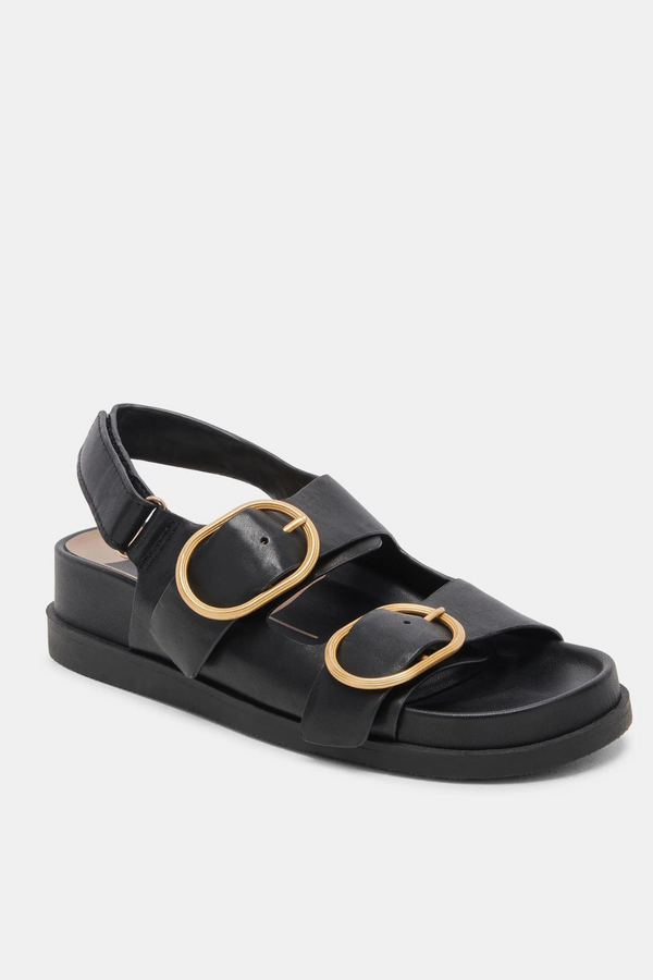 Starla Black Leather Sandal