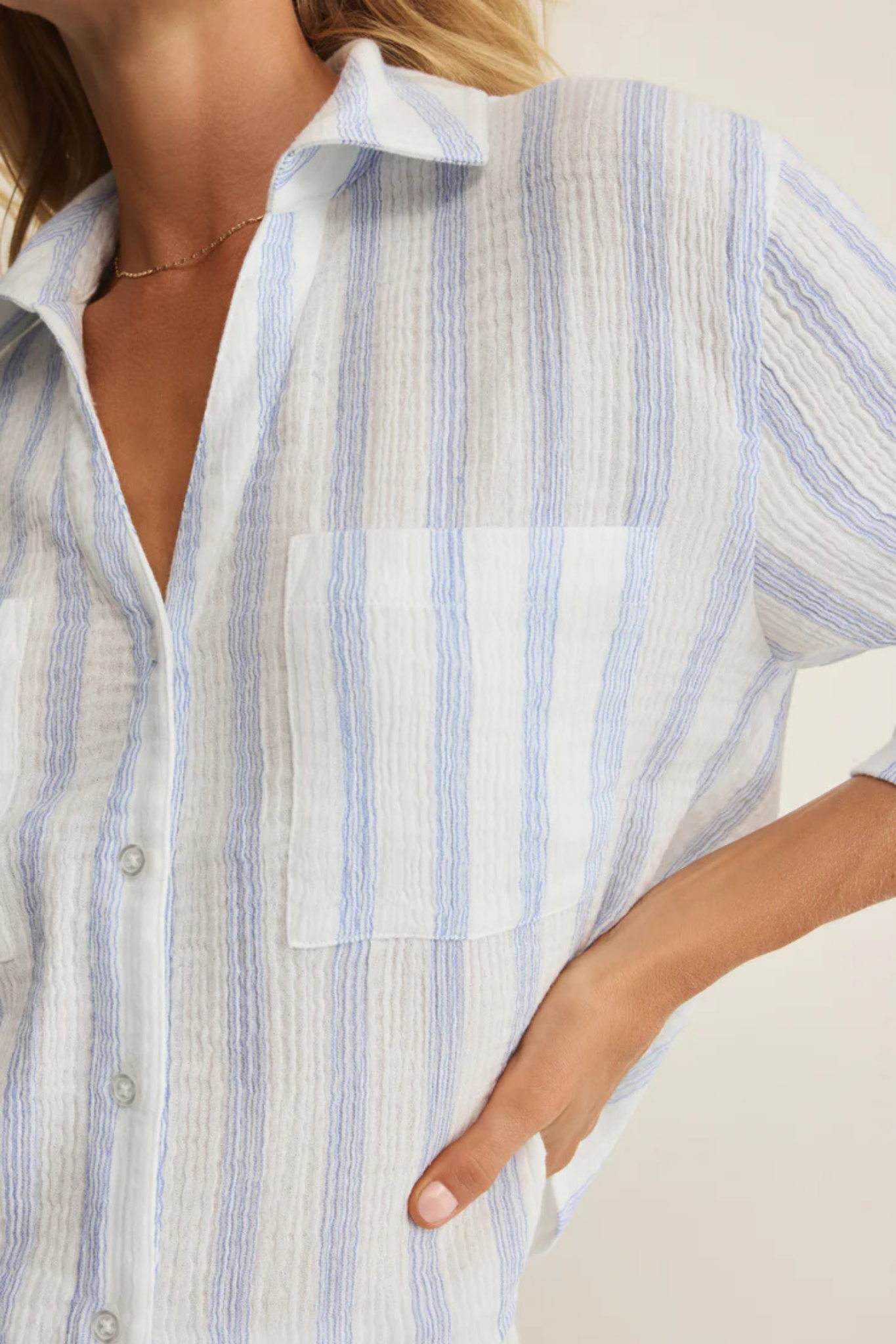 Helena Sea Salt Striped Top