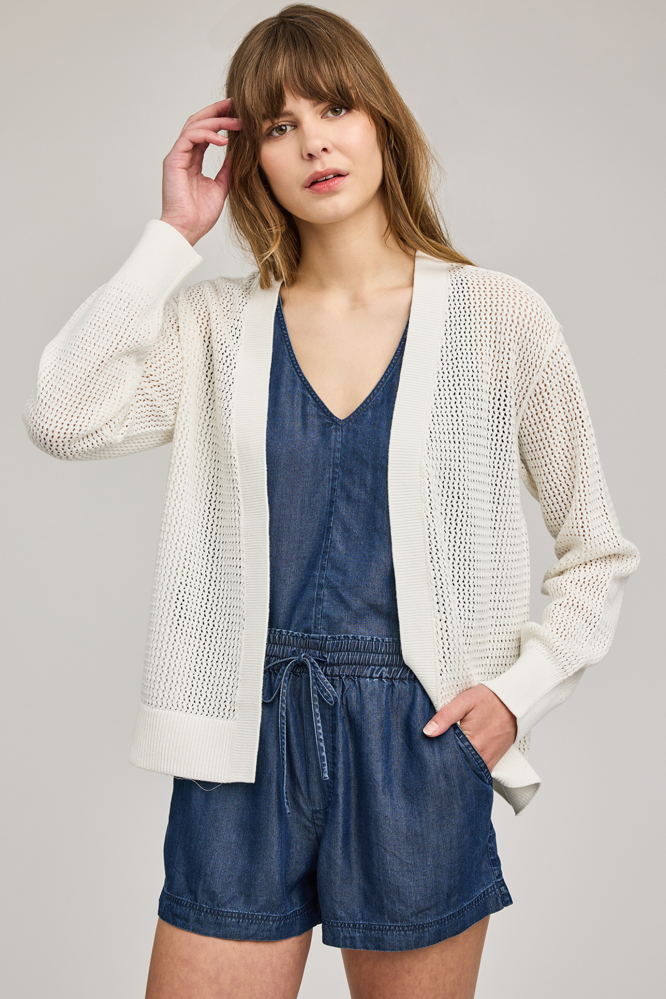 Drew White Cardigan