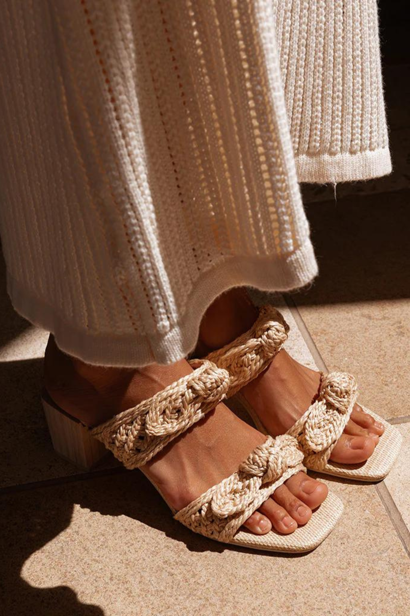 Zemmie Natural Raffia Heel - Last One (Size 10)