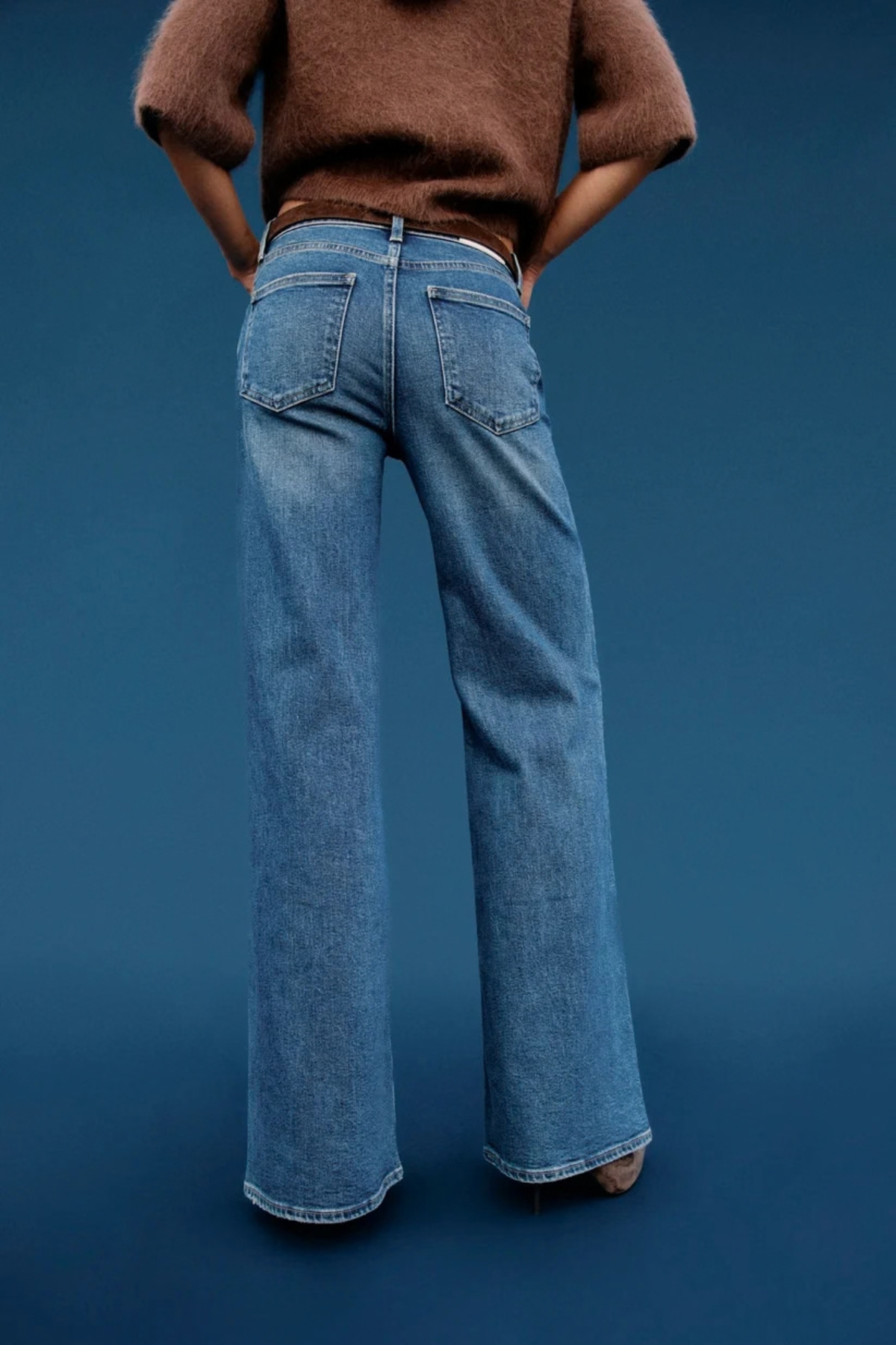 Vivian Blue Depths Mid Rise Wide Leg