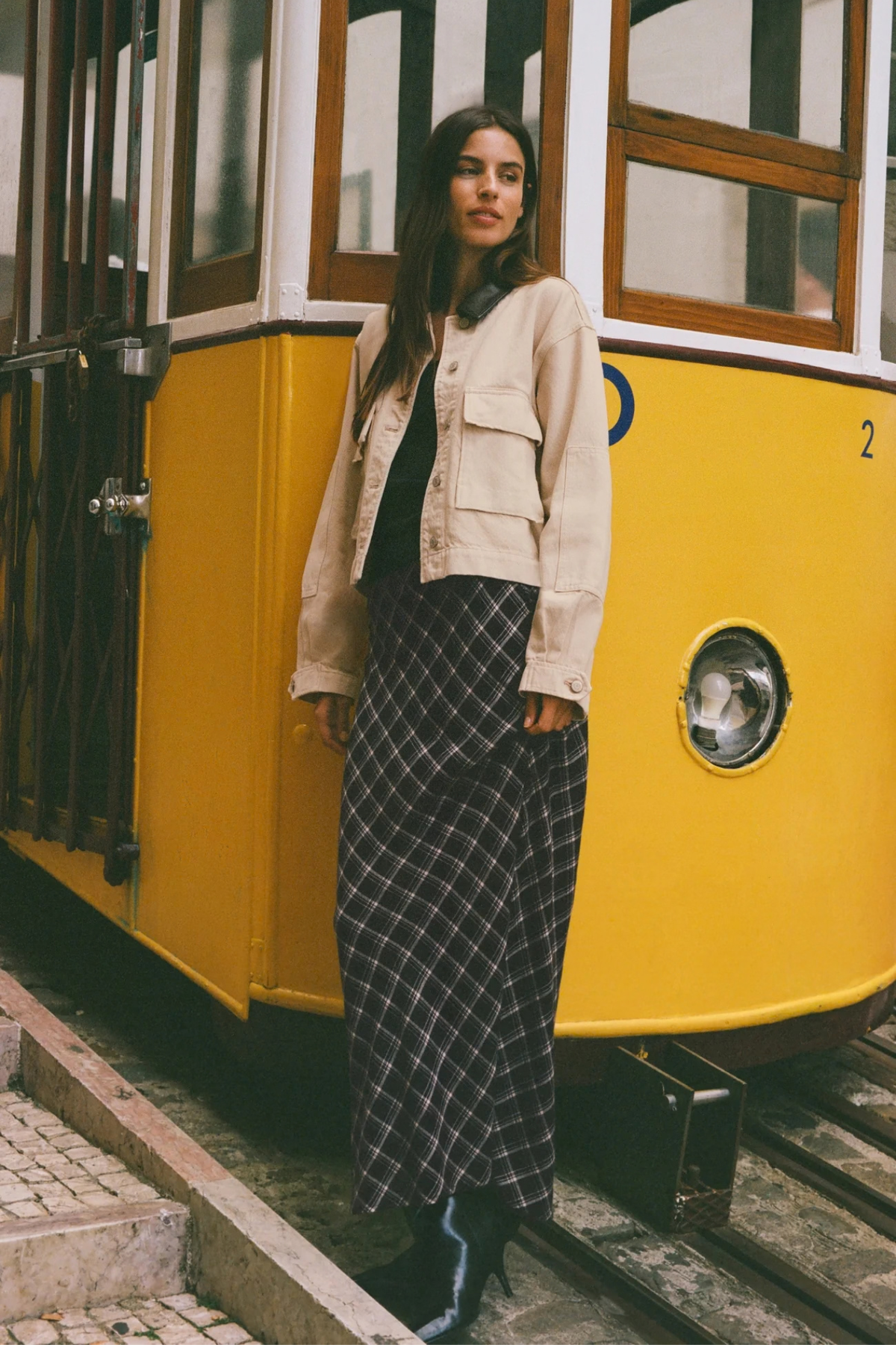 Europa Ash Black Plaid Skirt
