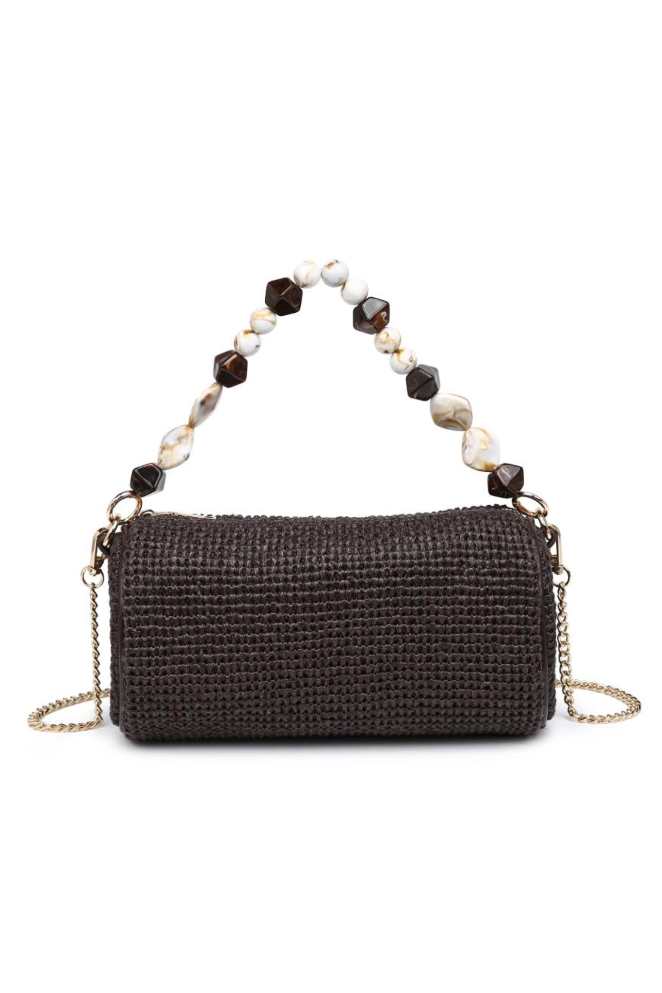 Rachel Chocolate Straw Clutch