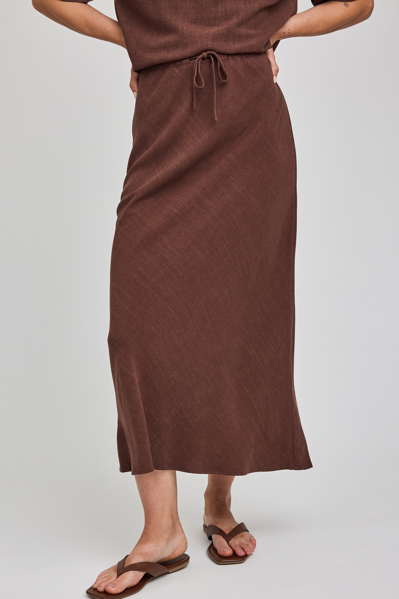 Cassia Espresso Midi Skirt