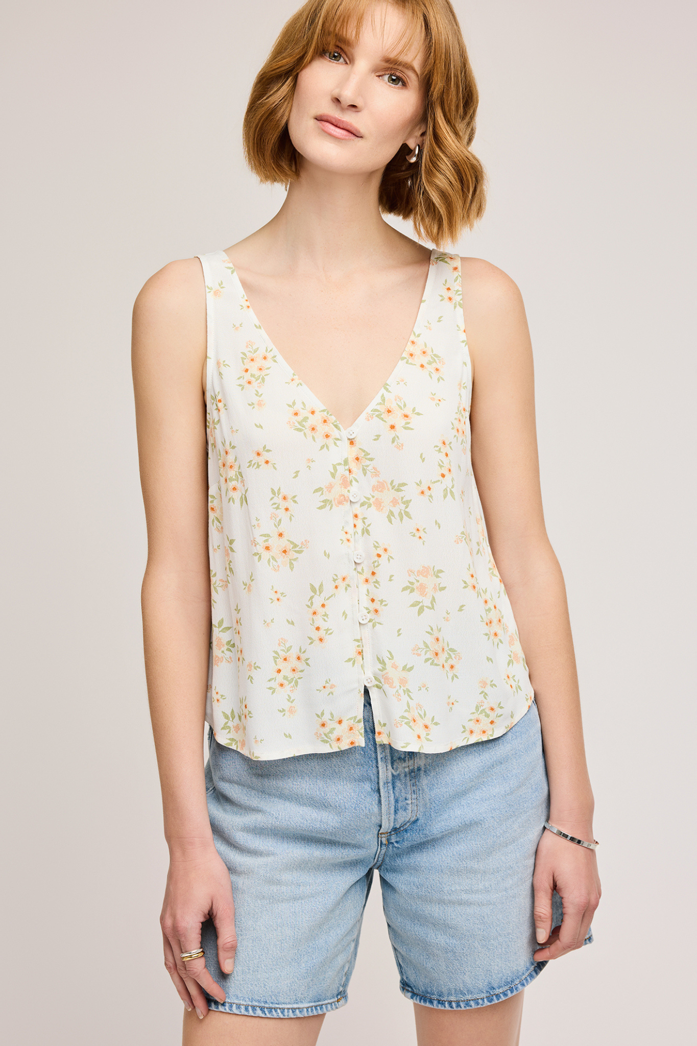 Celeste White Floral Tank