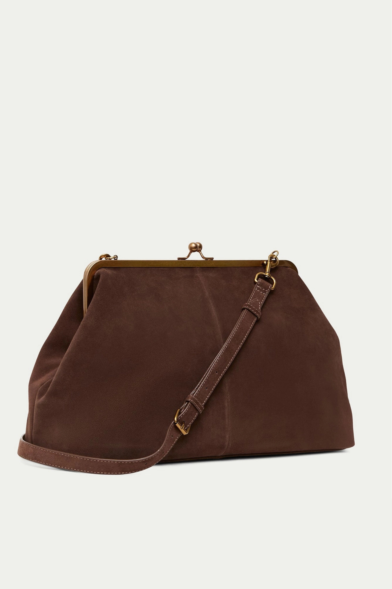 Grace Espresso Suede Oversized Clutch