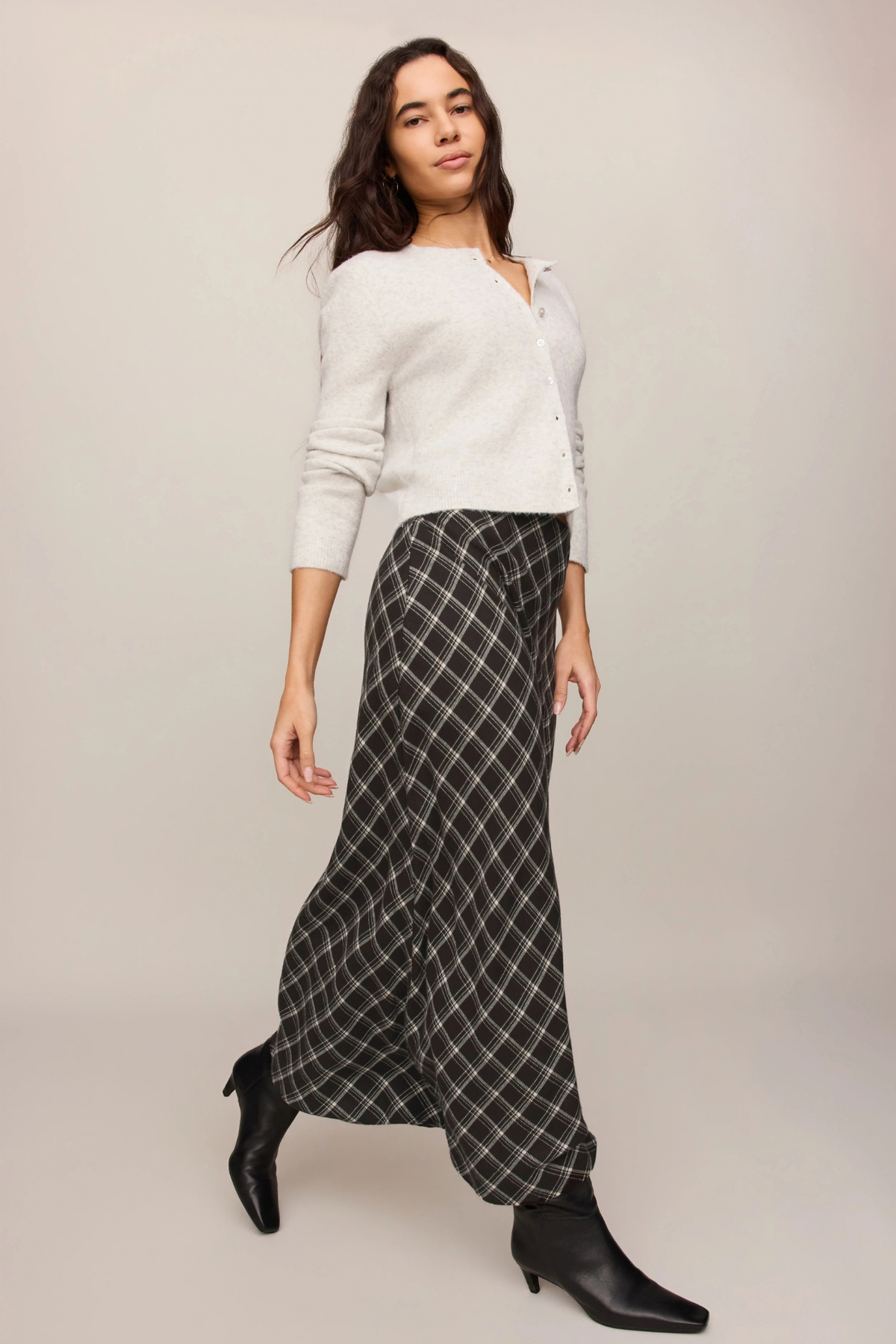 Europa Ash Black Plaid Skirt