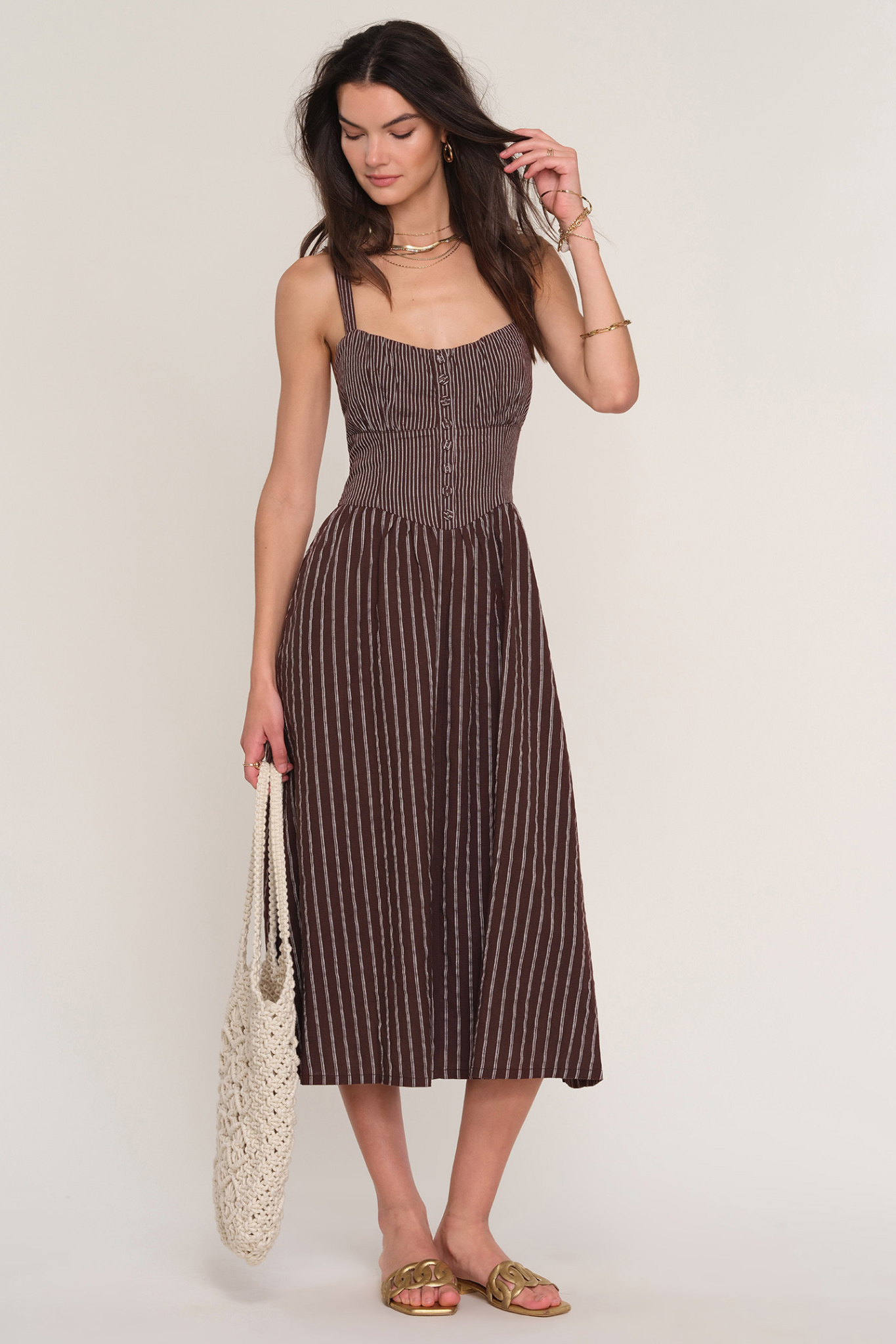 Klimt Espresso Midi Dress