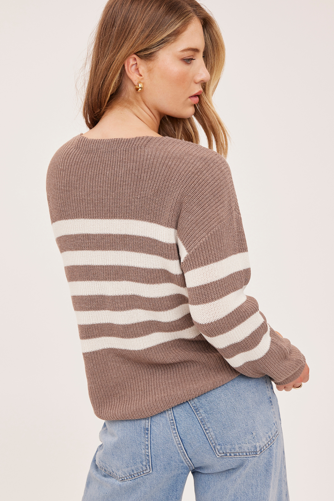 Tucker Latte Stripe Sweater