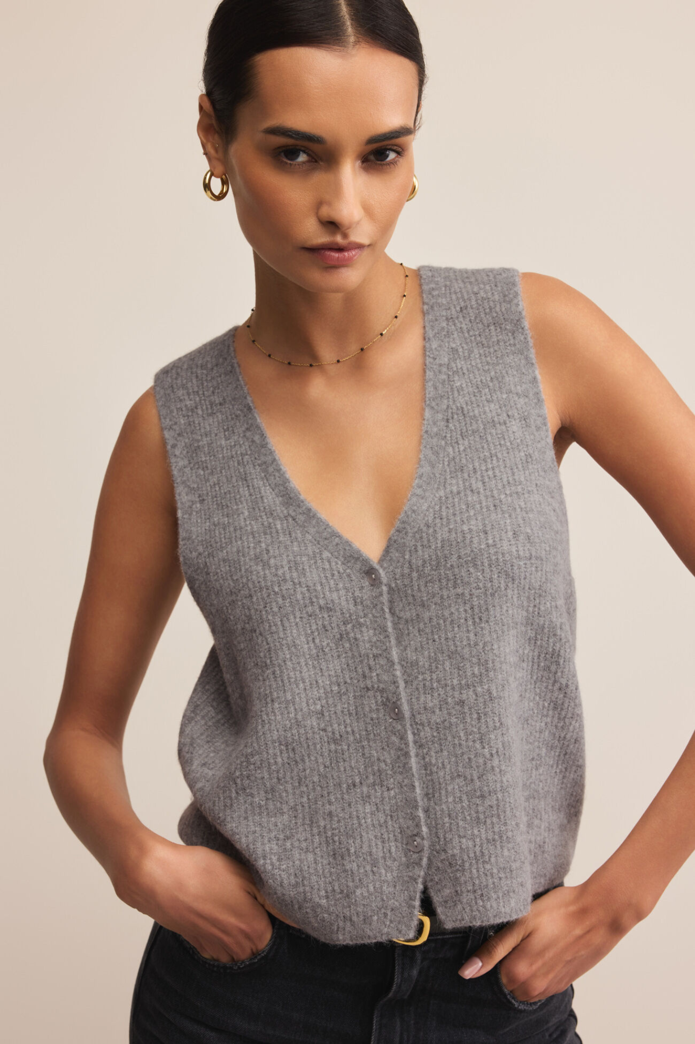 Bryce Heather Grey Sweater Vest