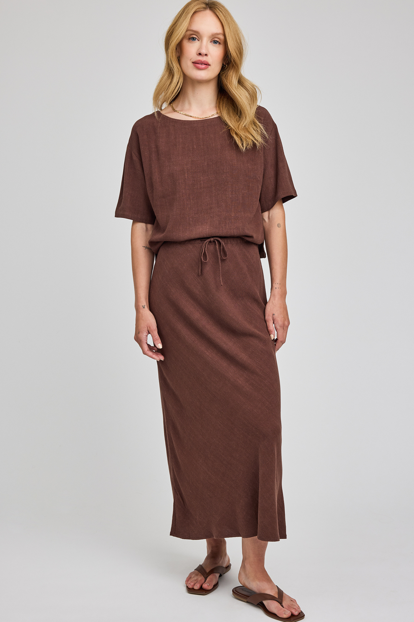 Cassia Espresso Midi Skirt