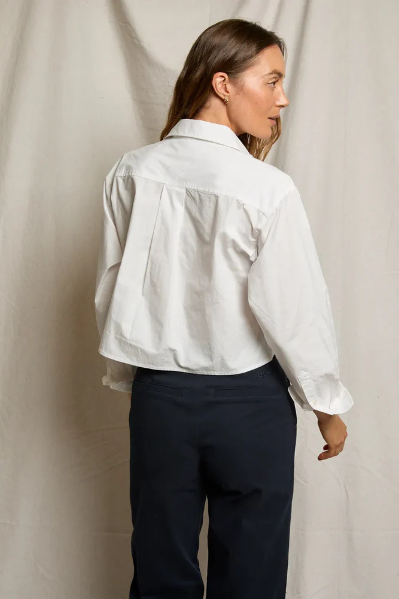 Naomi White Poplin Button Down