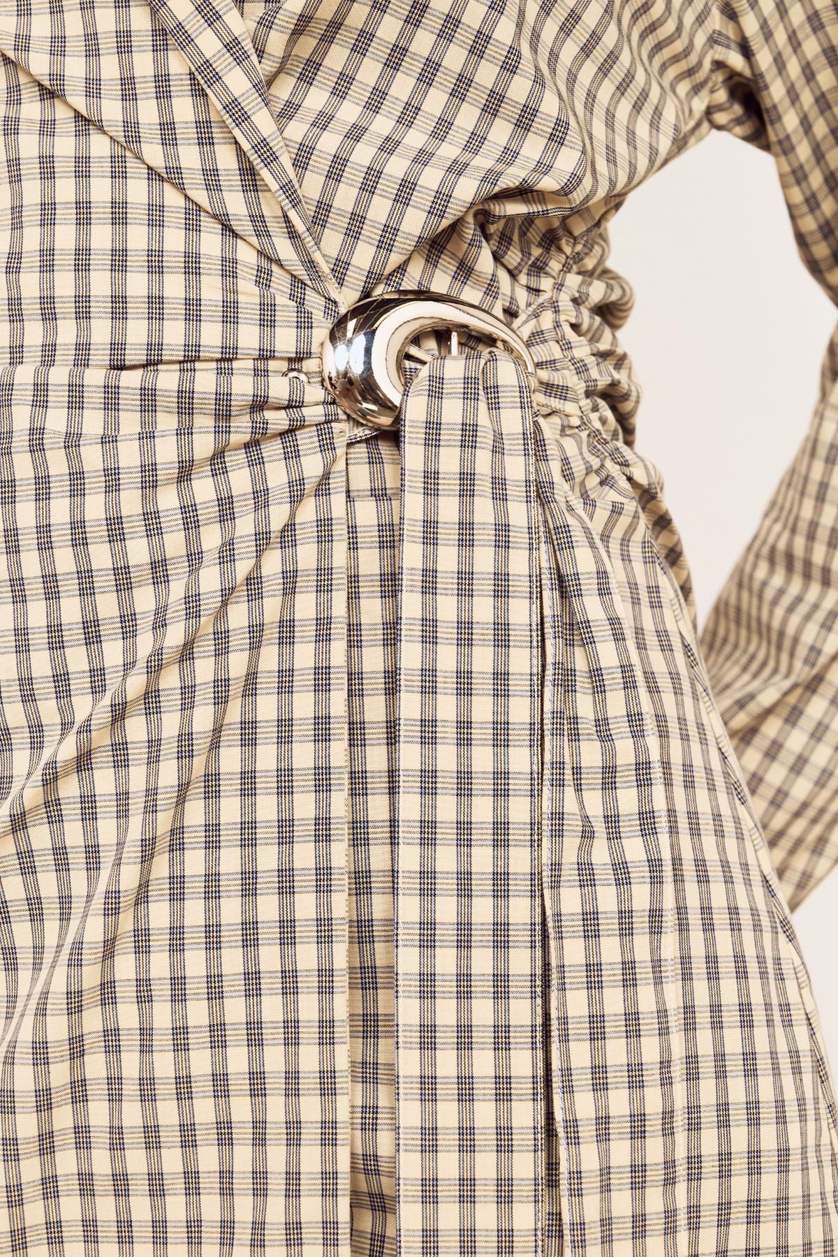 Mila Check Wrap Mini Shirtdress
