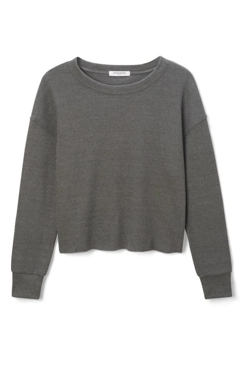 Isla Charcoal Ribbed Pullover