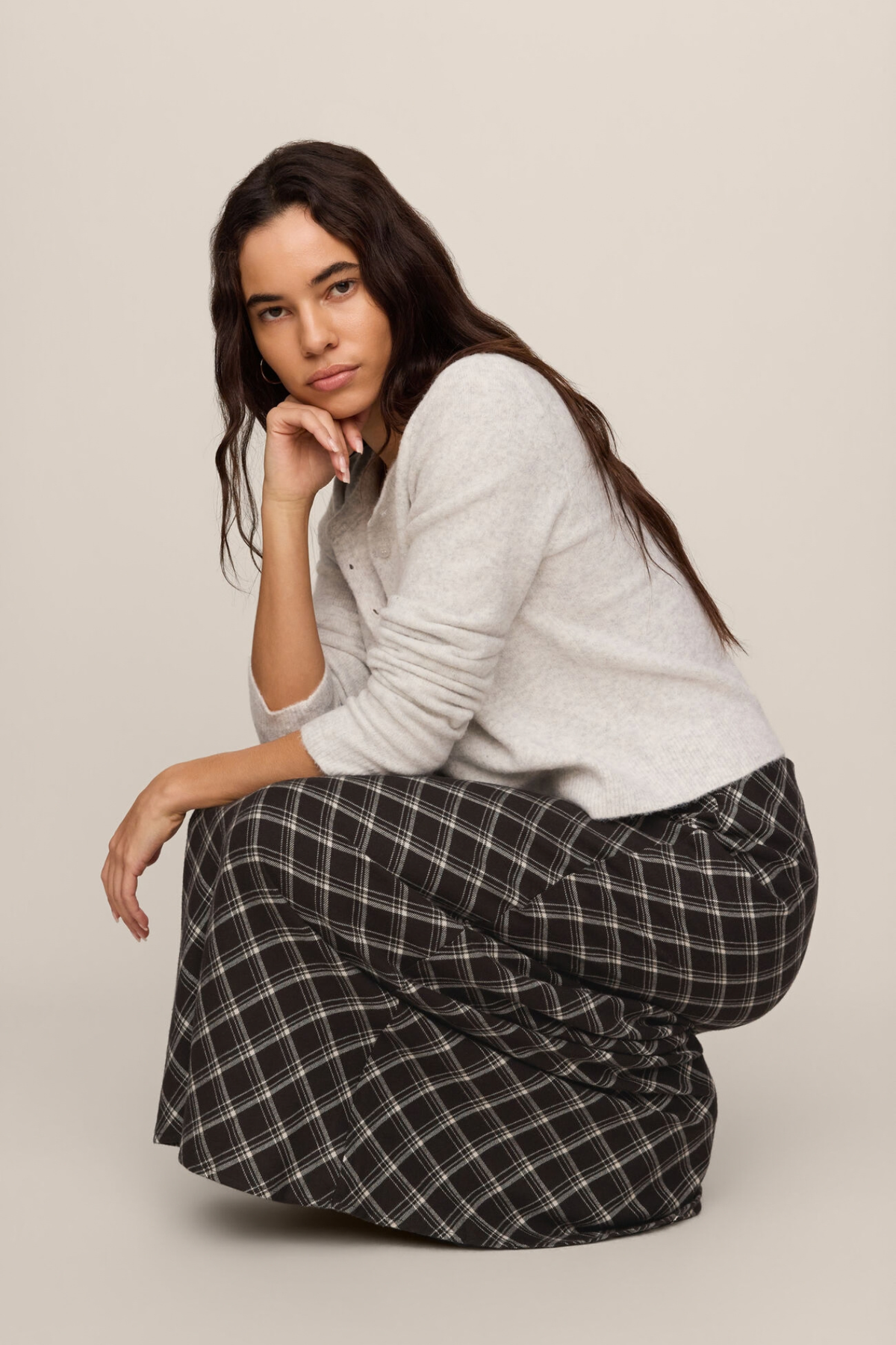 Europa Ash Black Plaid Skirt