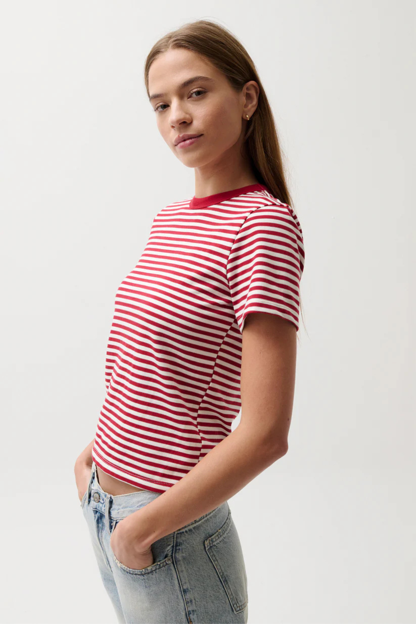 Alba Racer Red Striped Tee