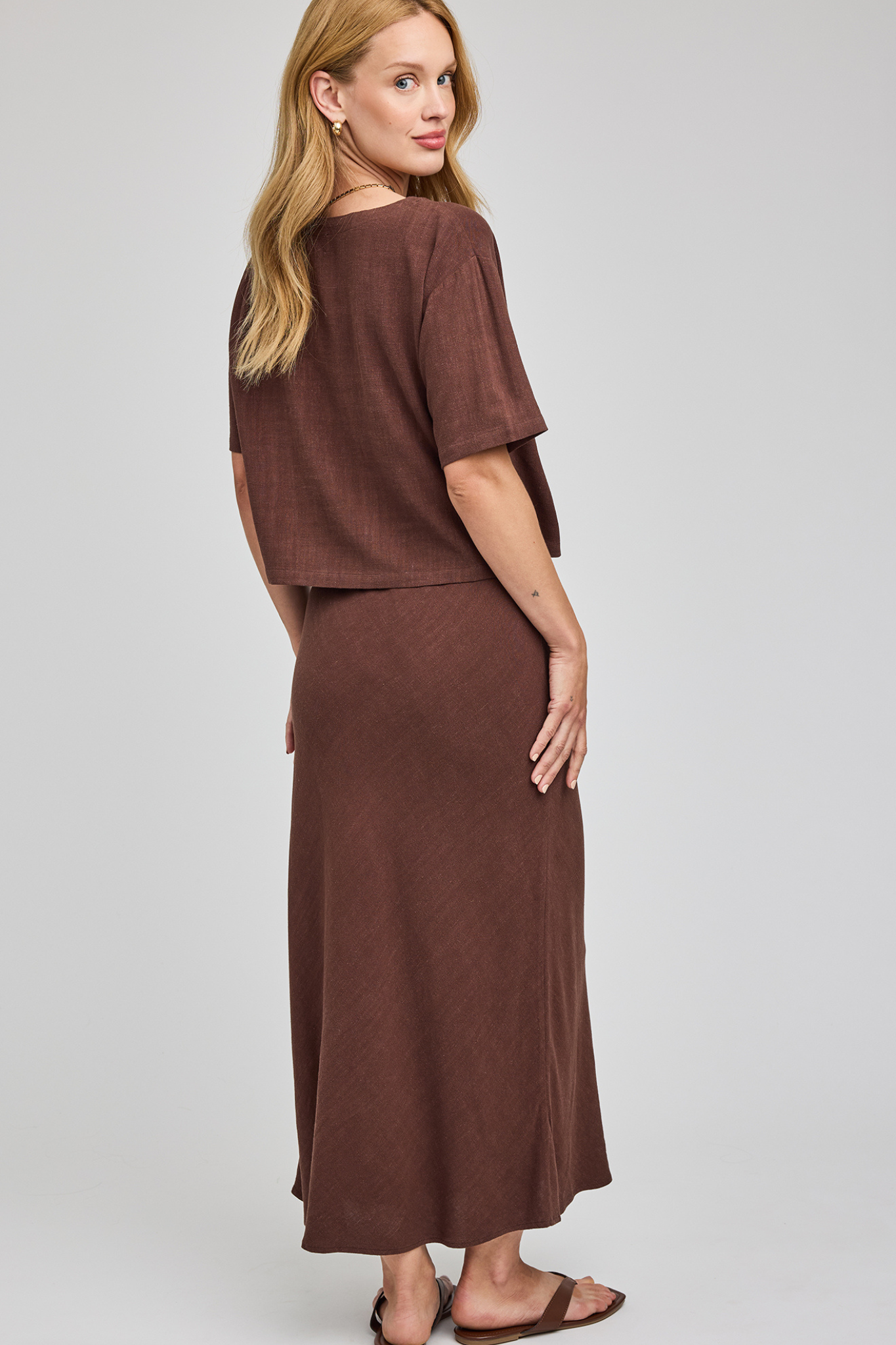 Cassia Espresso Midi Skirt