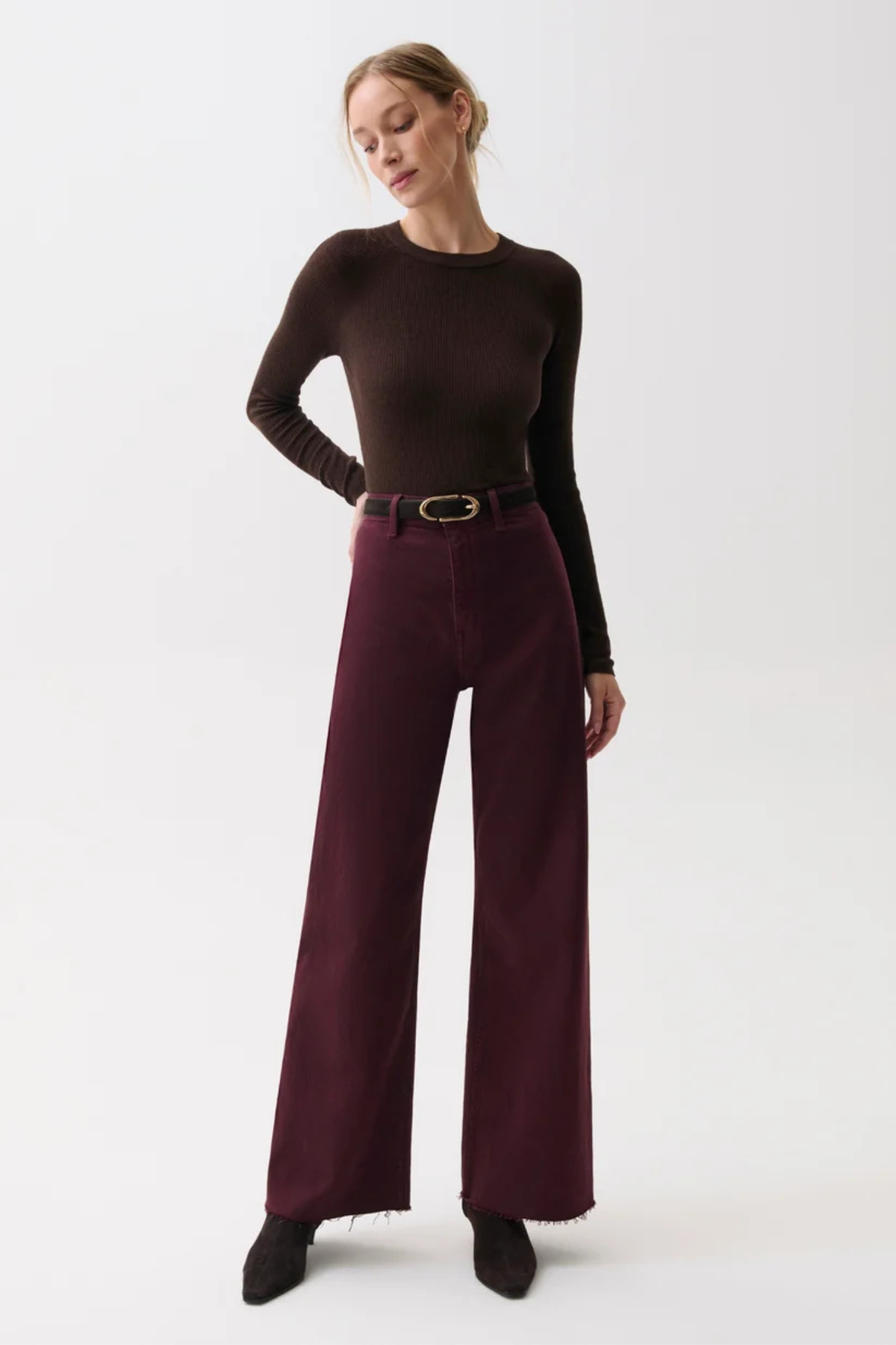 Penny Claret High Rise Wide Leg
