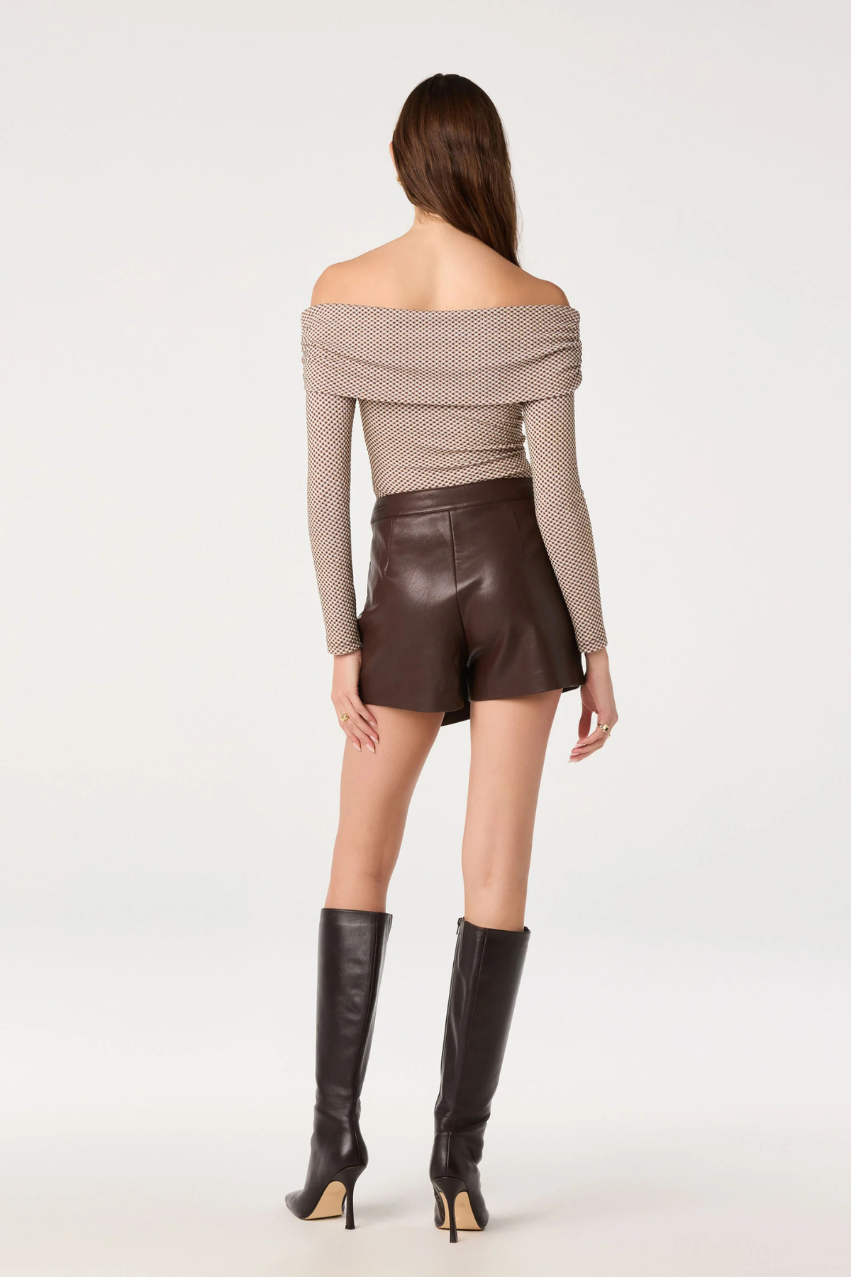 Diamante Brown Gingham Top