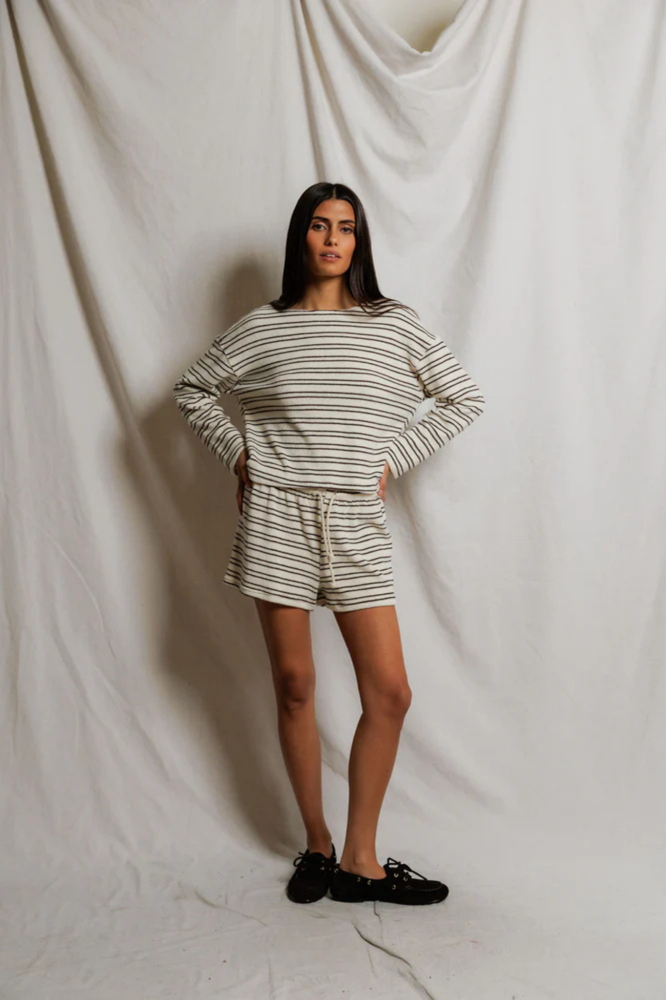 Summer Chocolate Stripe Loop Terry Short
