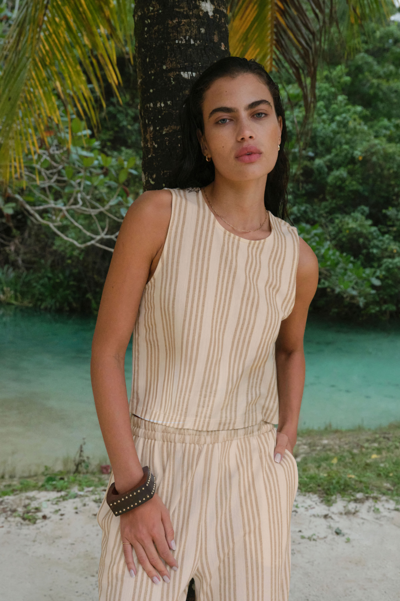 Sloane Cloud Knit Striped Tank