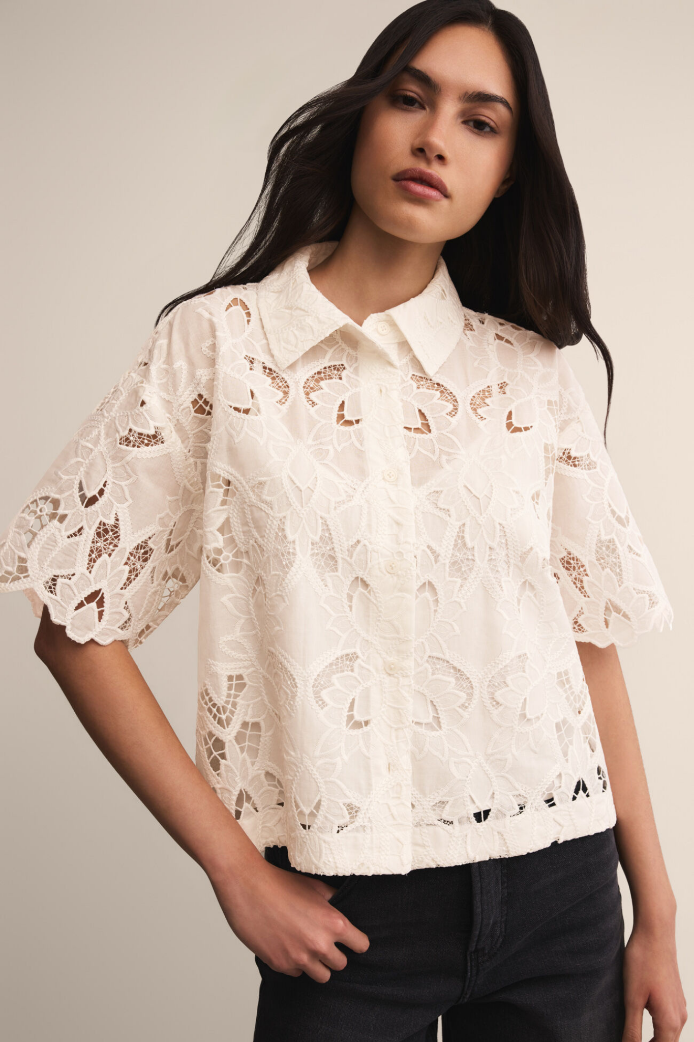 Midnight Cloud Lace Top