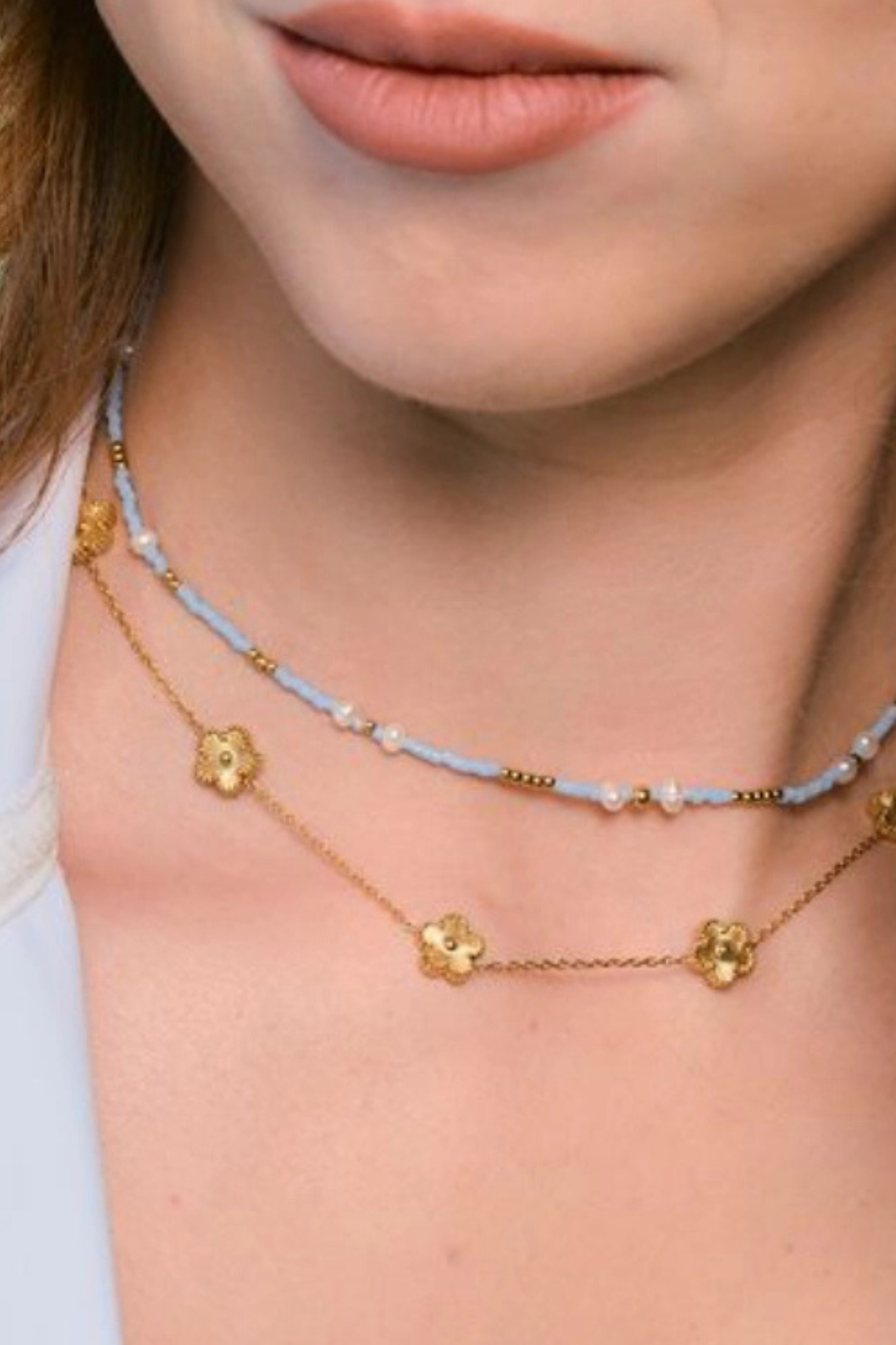 Lucid Blue Mini Beaded Necklace