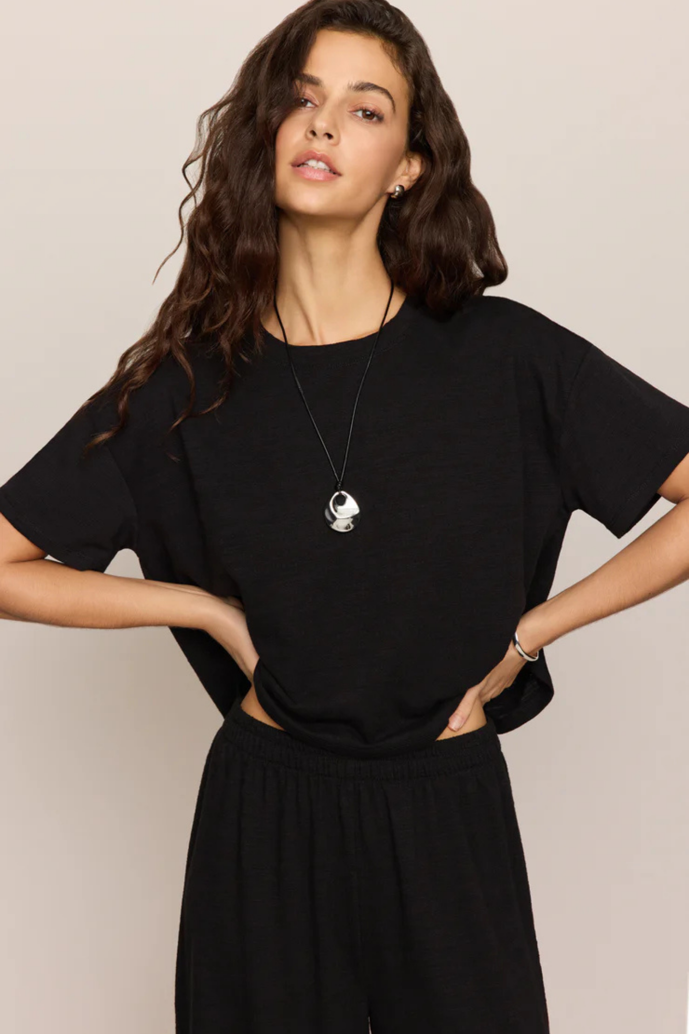 Sway Textured Black Tee