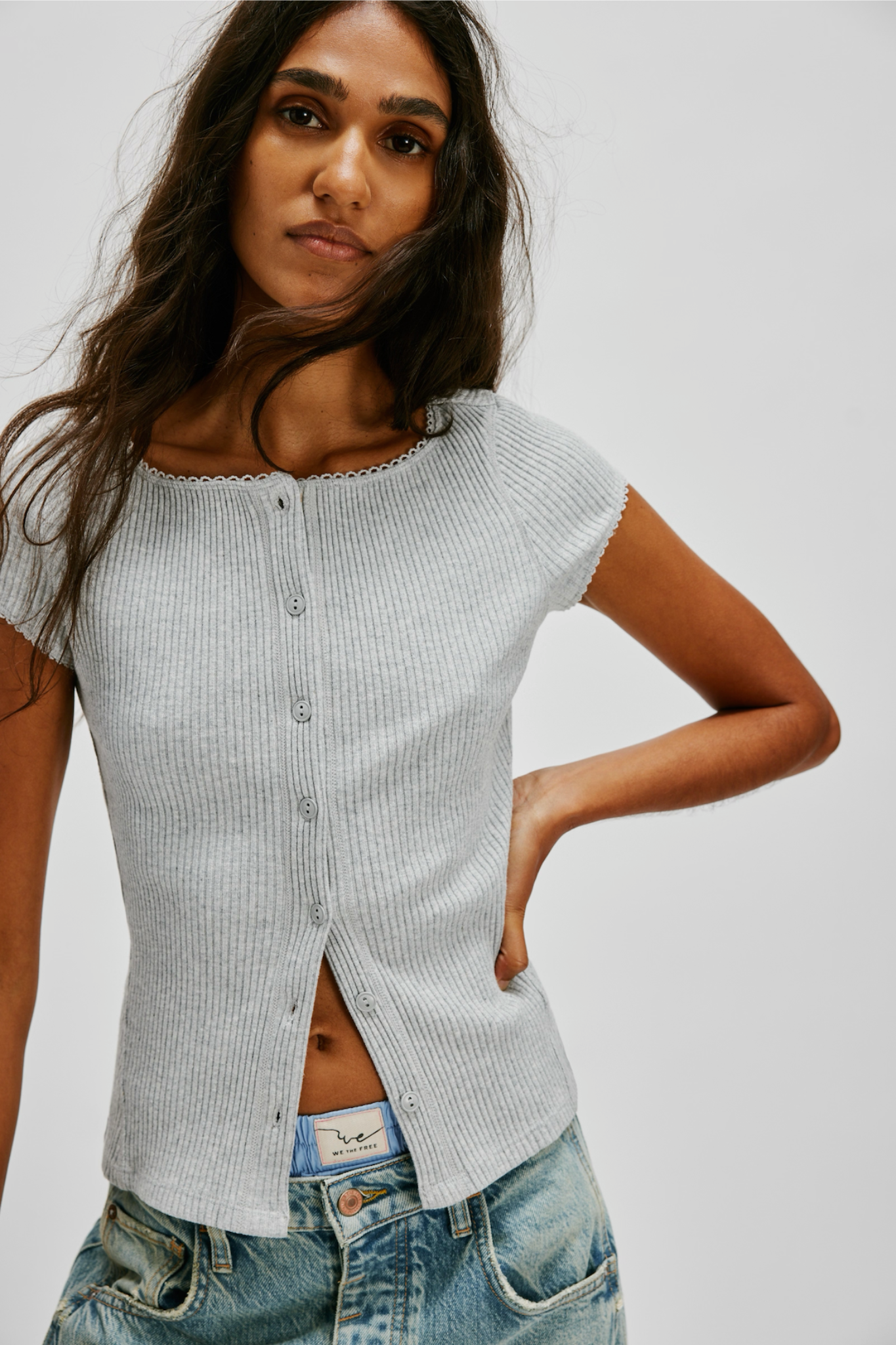 Most Wanted Heather Grey Top