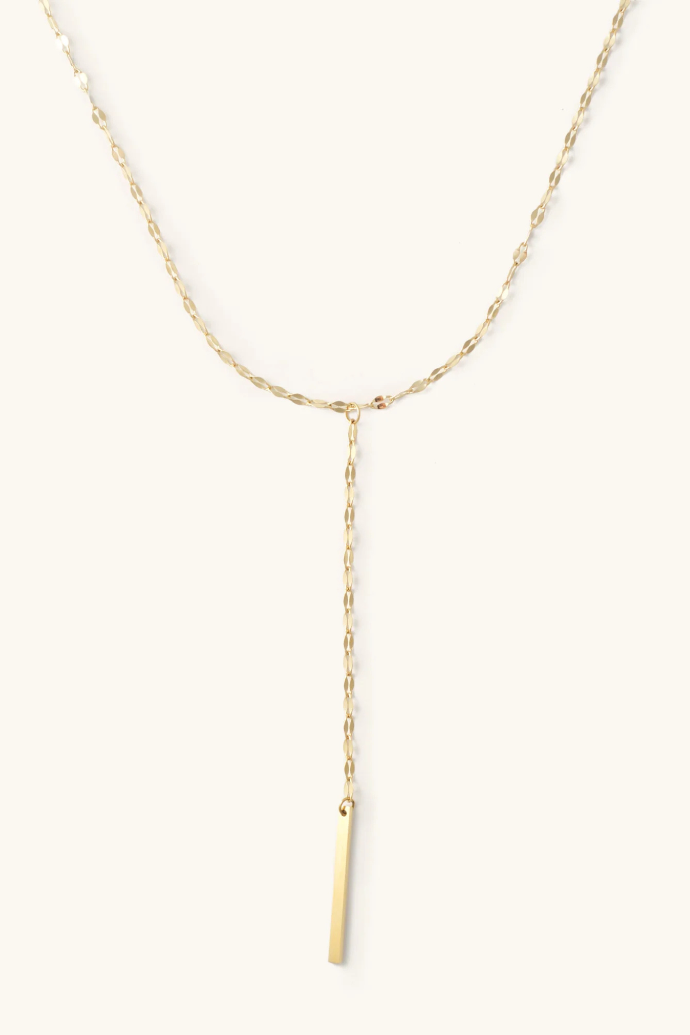 Gold Shimmer Lariat Necklace