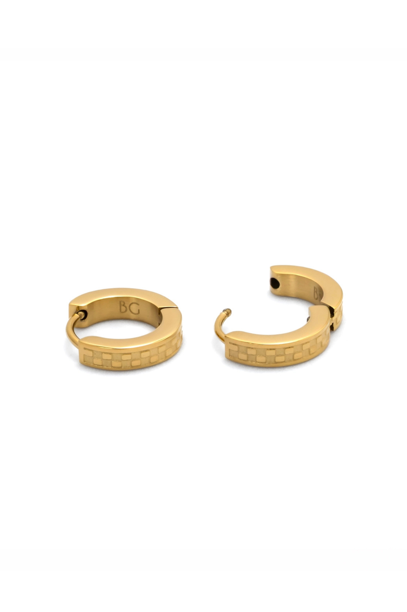 Chess Gold Huggie Earrings