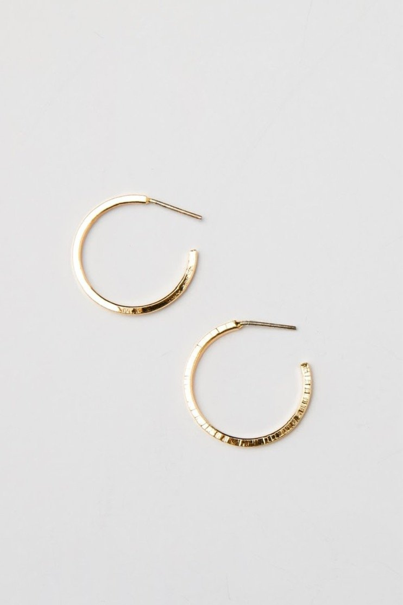 Thin Hammered Mini Hoops