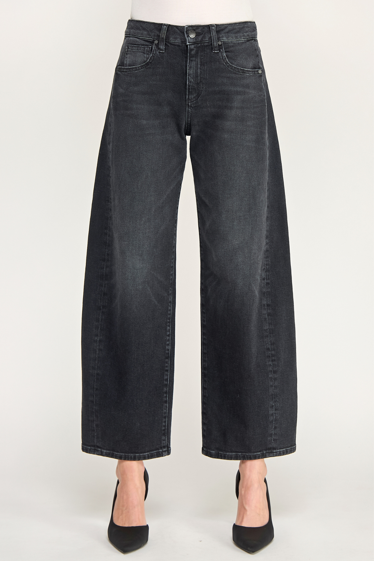 Quinn Washed Black Curve Wide Leg