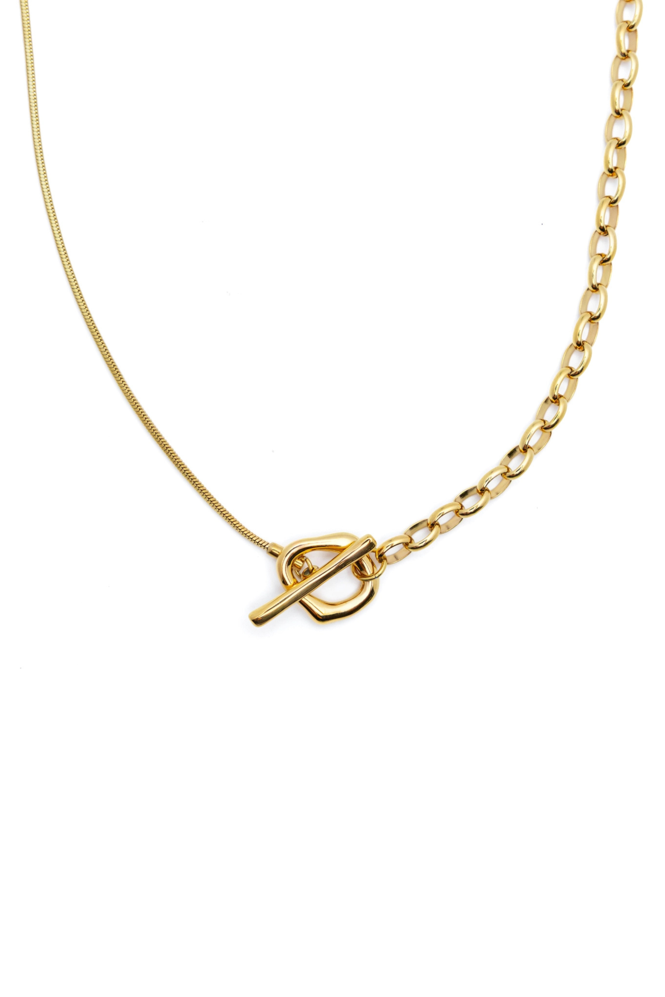 Gold Dual Chain Toggle Necklace