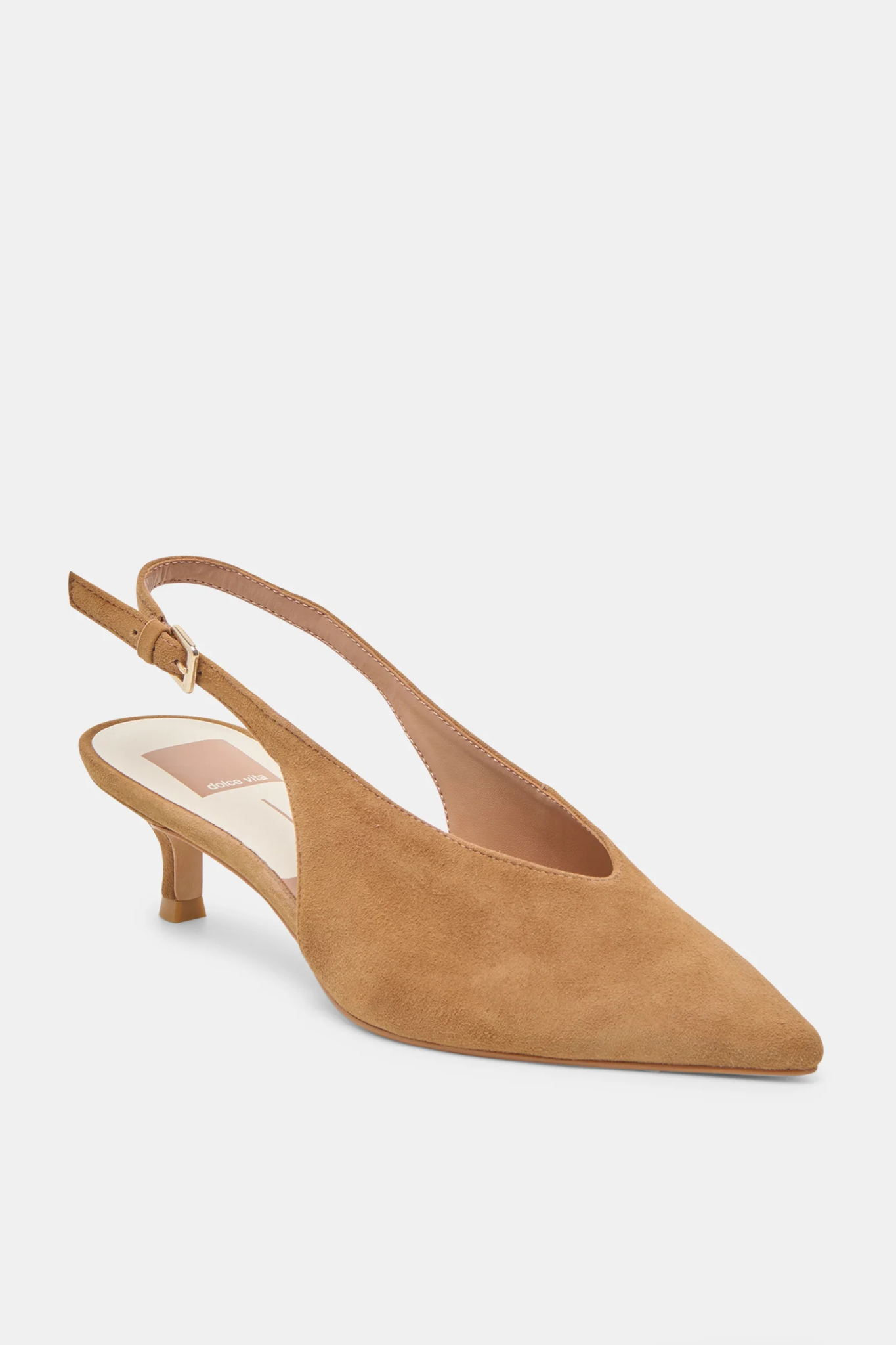 Alenna Lt Brown Suede Heels
