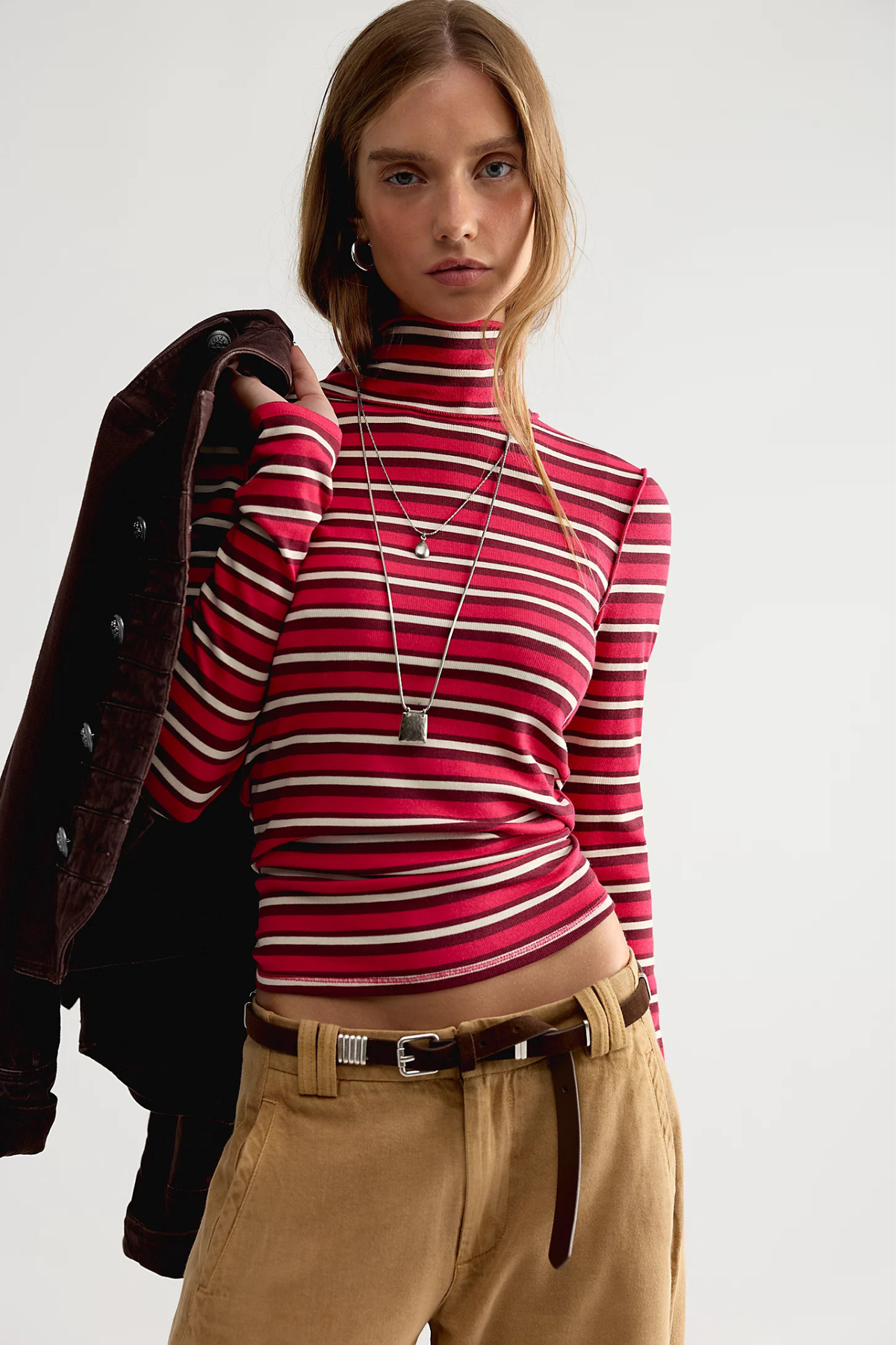 Good Good Red Stripe Turtleneck