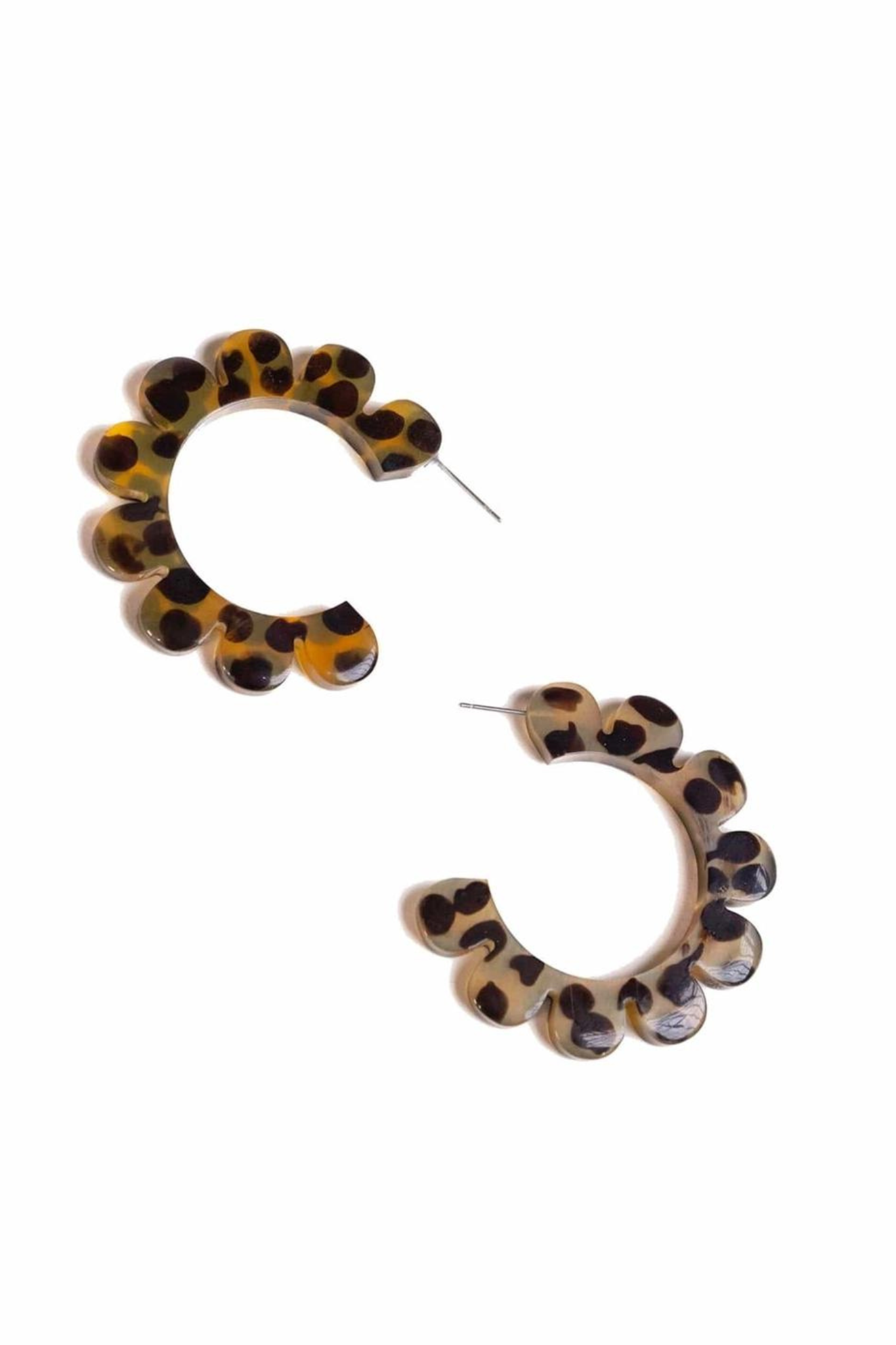 Tortoise Flower Hoops