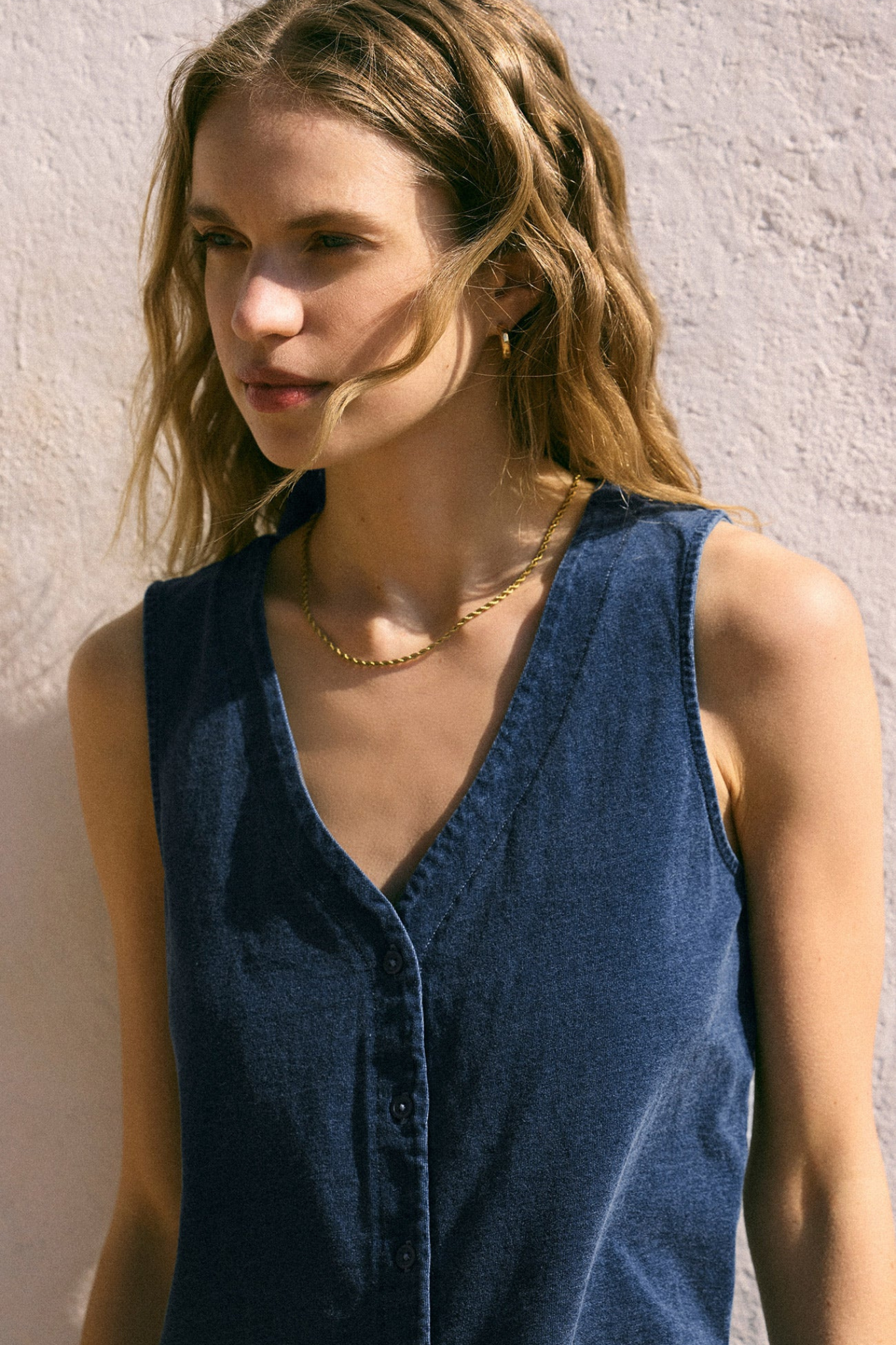 Solace Indigo Denim Jersey Tank