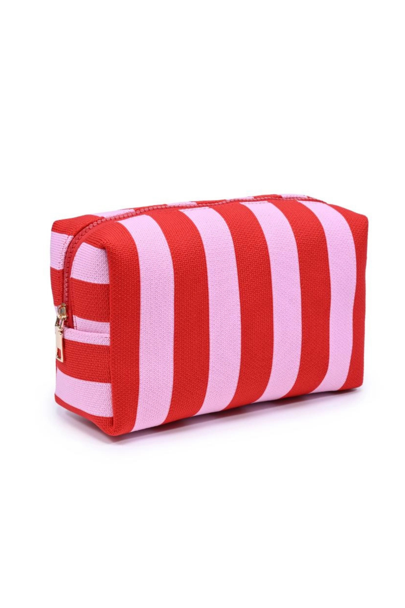 Red/Pink Stripe Cosmetic Bag