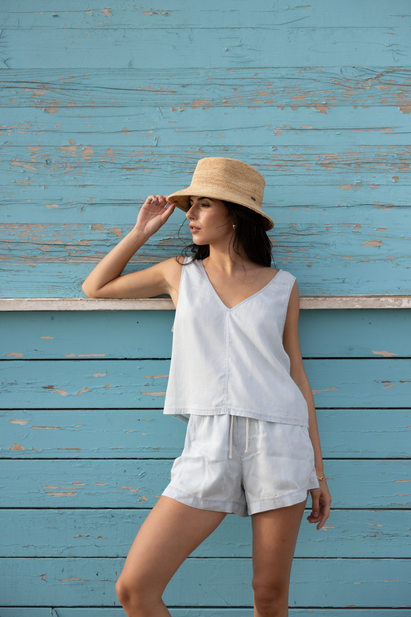 Tessa Blue Stripe Short