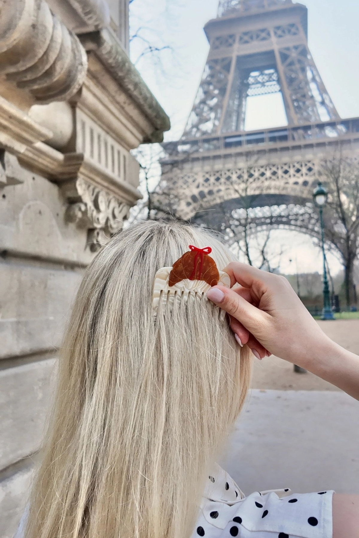 Croissant Bow Pocket Hair Comb