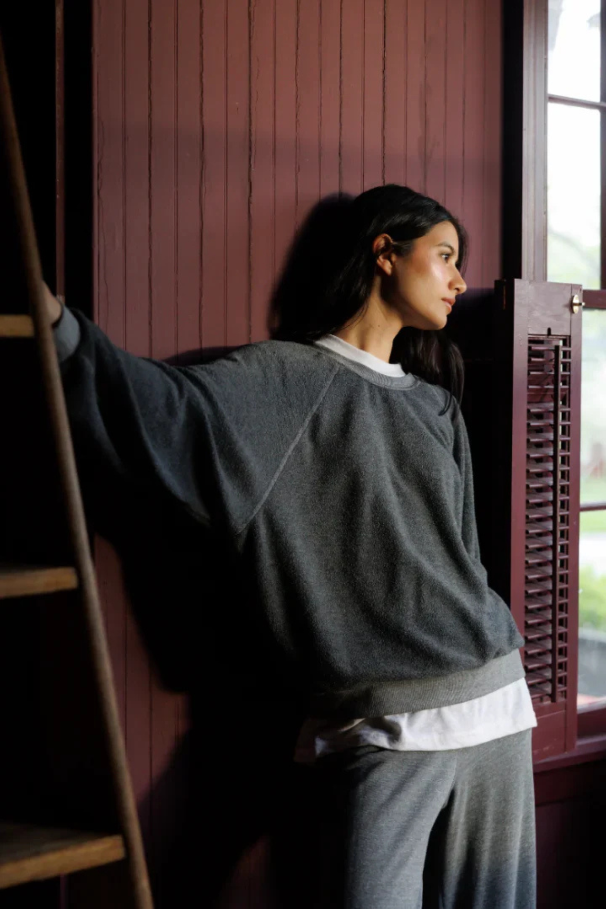 Ziggy Oversized Dark Heather Grey Pullover