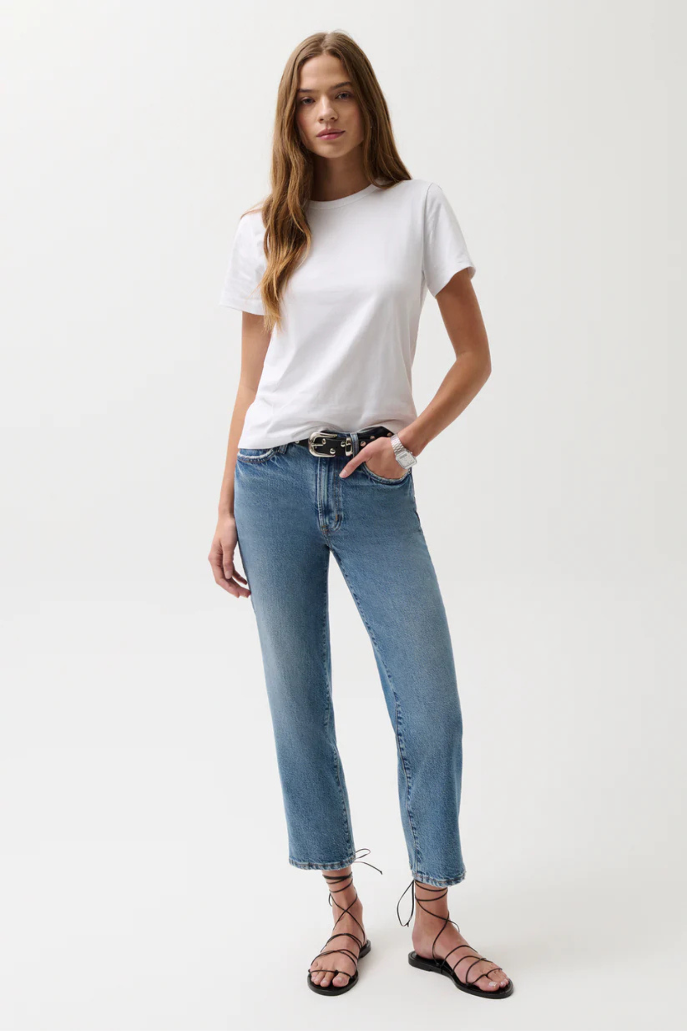 Aleks River Mid Rise Crop Straight