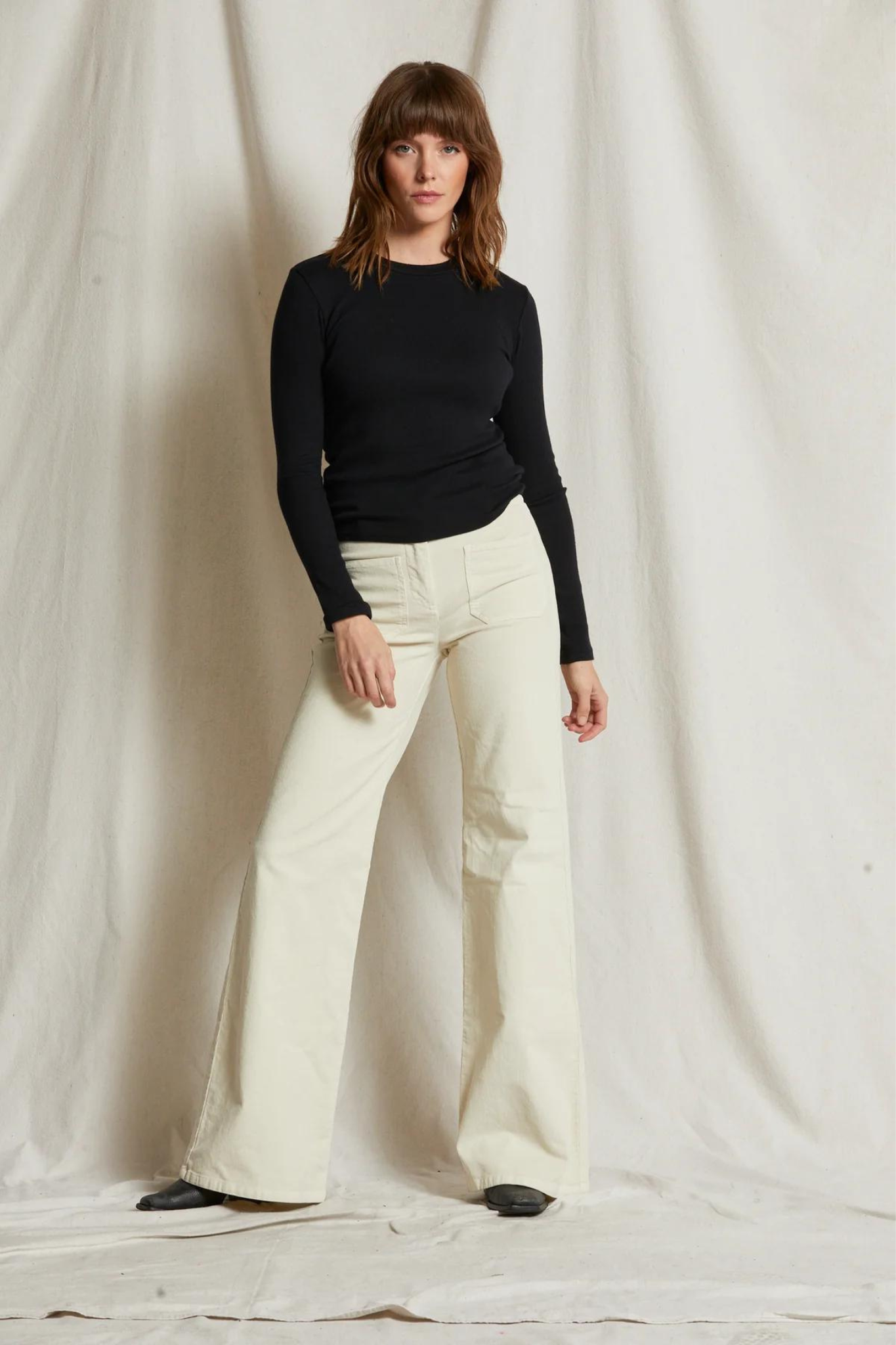 Emma True Black Luxe Rib Top