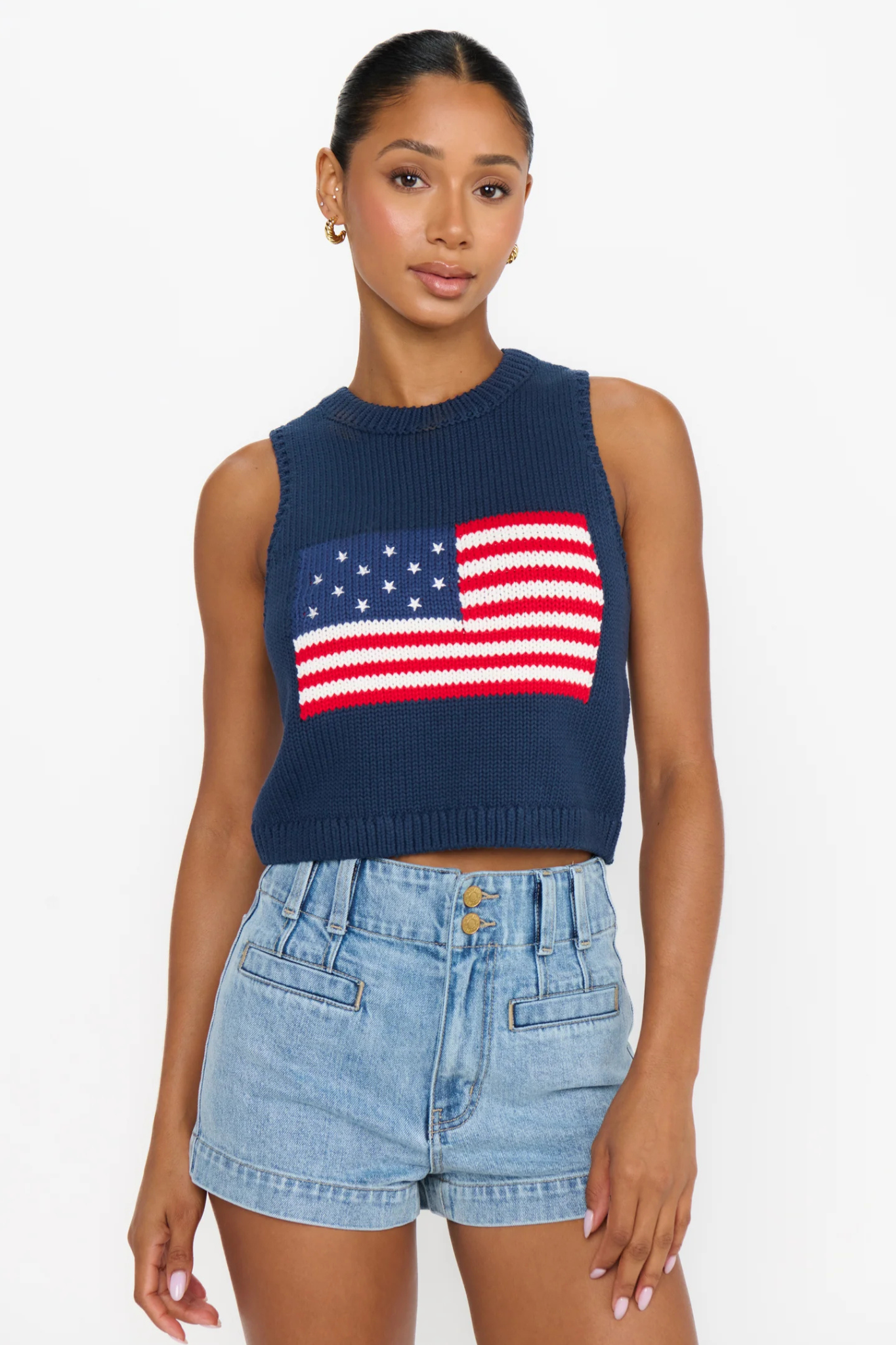 Milo Navy Flag Knit Tank